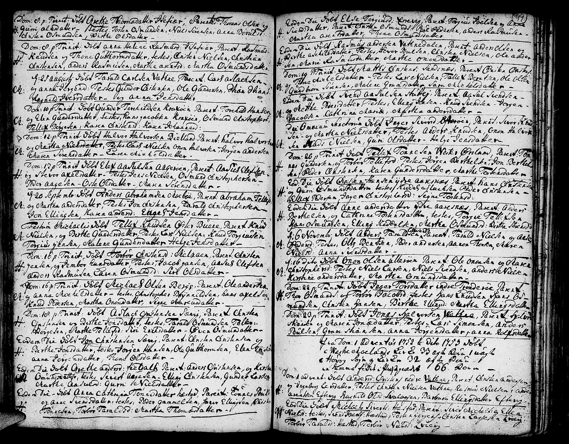 Vestre Moland sokneprestkontor, AV/SAK-1111-0046/F/Fa/Fab/L0001: Parish register (official) no. A 1, 1687-1760, p. 99