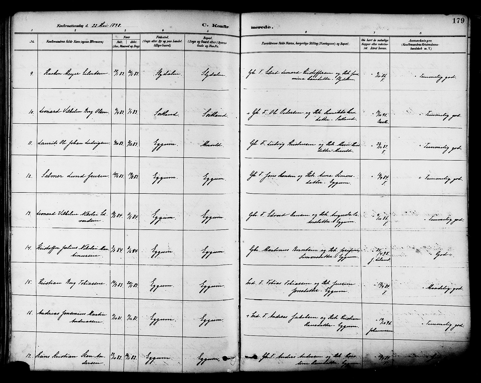 Ministerialprotokoller, klokkerbøker og fødselsregistre - Nordland, AV/SAT-A-1459/880/L1133: Parish register (official) no. 880A07, 1888-1898, p. 179