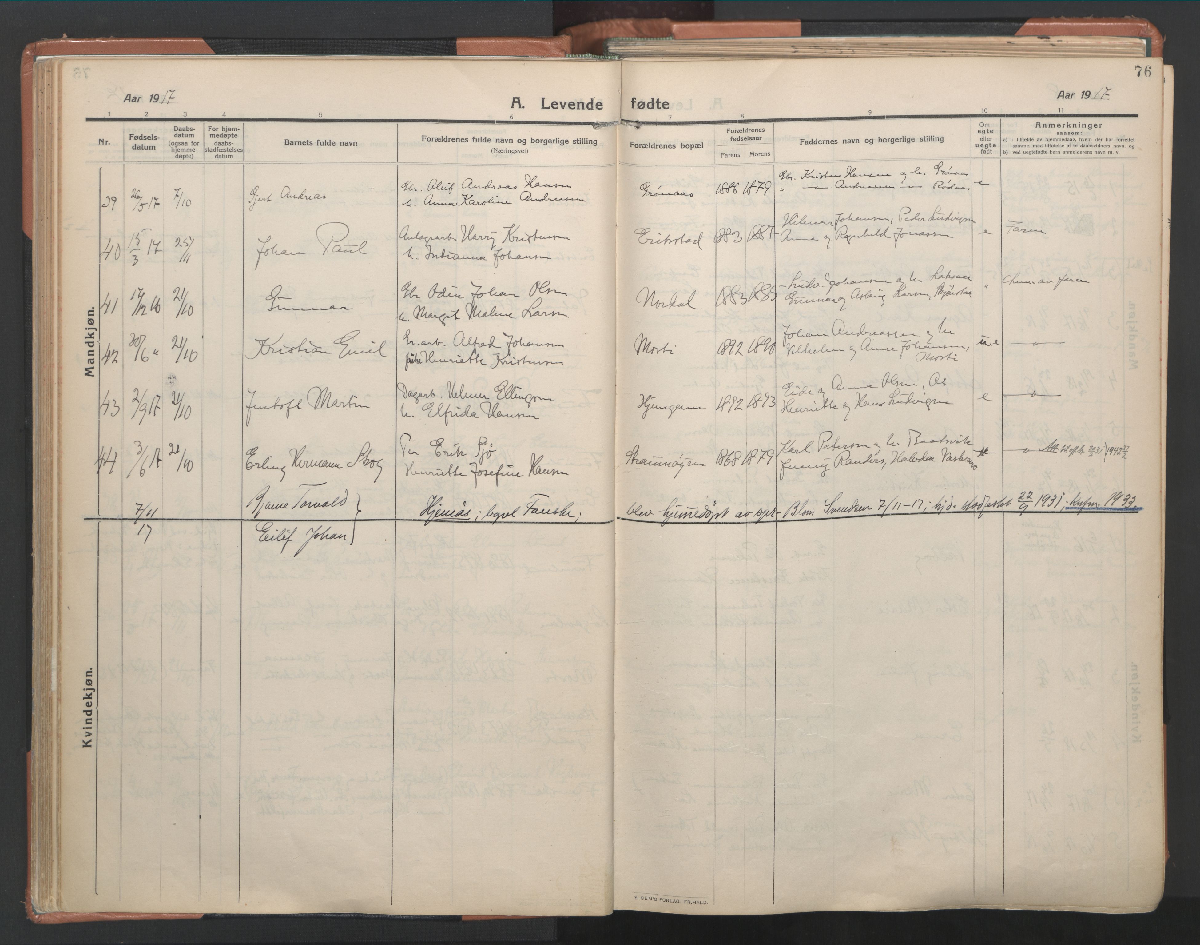 Ministerialprotokoller, klokkerbøker og fødselsregistre - Nordland, AV/SAT-A-1459/849/L0698: Parish register (official) no. 849A09, 1911-1924, p. 76