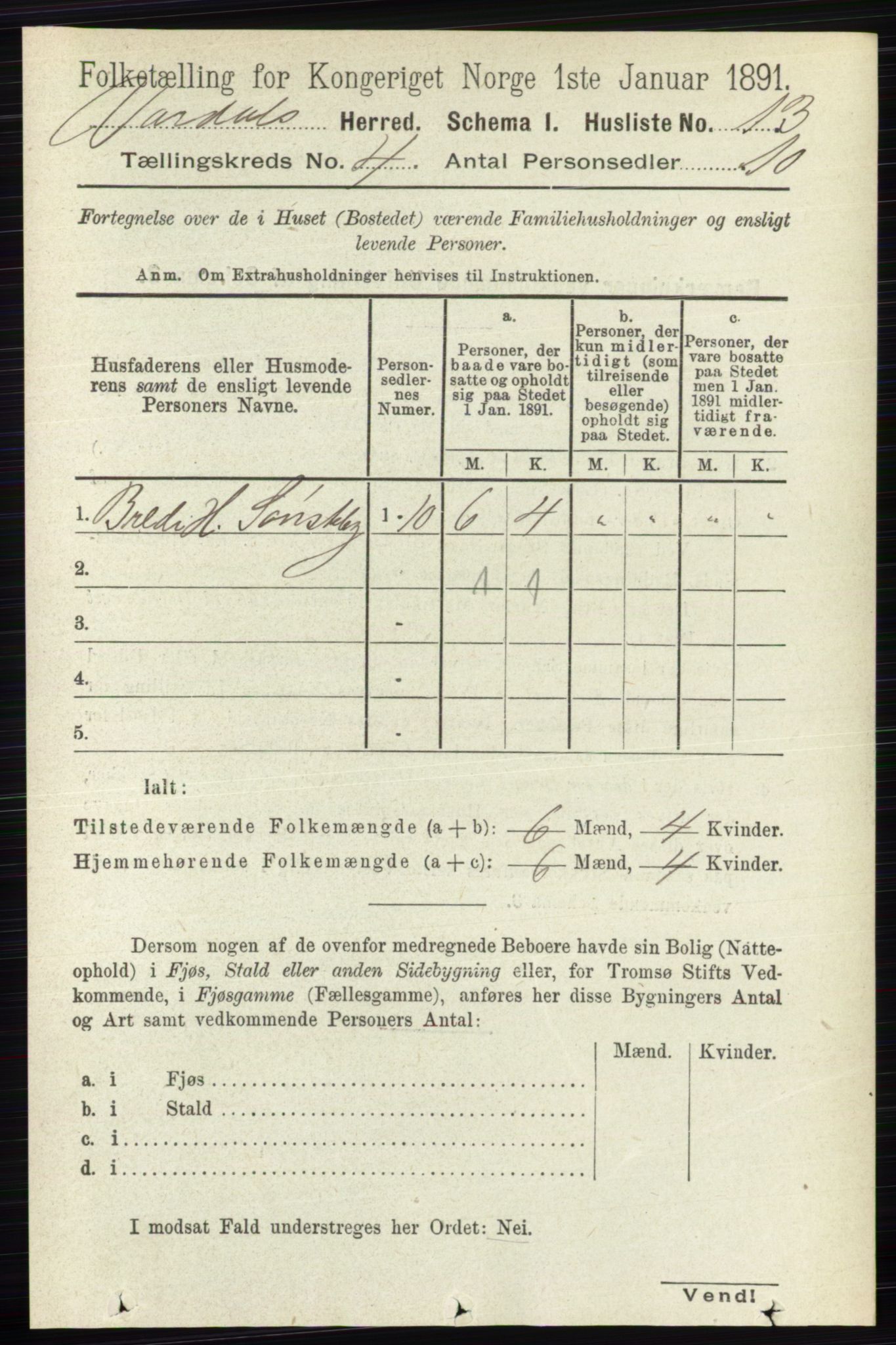 RA, 1891 census for 0527 Vardal, 1891, p. 1508