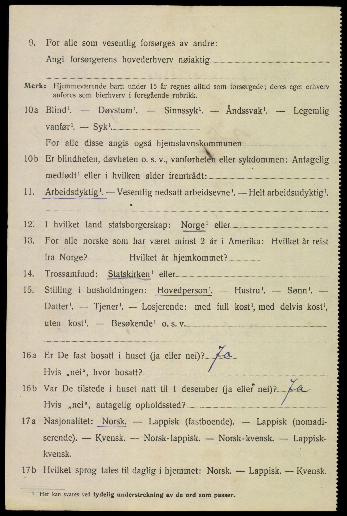 SAT, 1920 census for Bodø, 1920, p. 6998