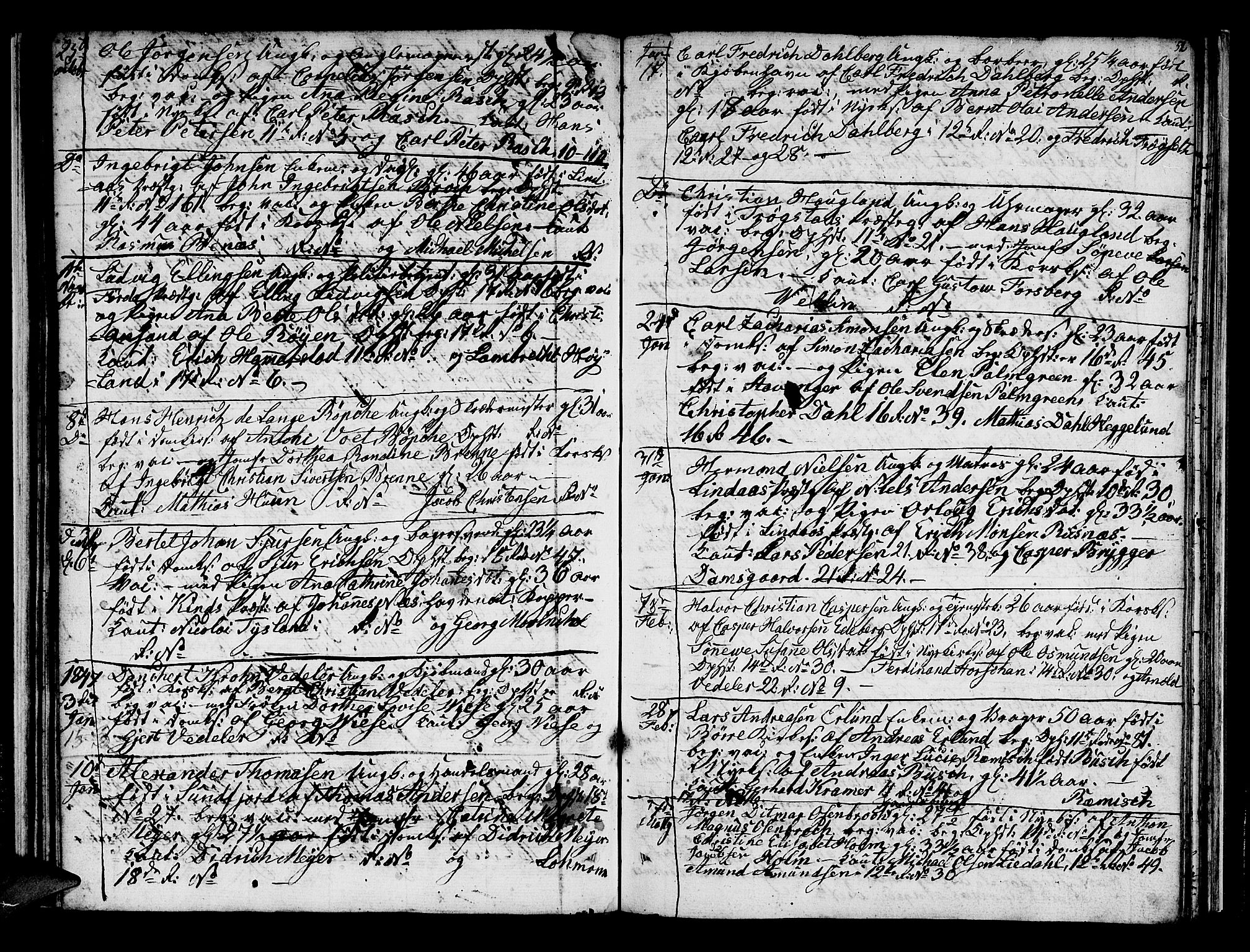 Domkirken sokneprestembete, SAB/A-74801/H/Hab/L0004: Parish register (copy) no. A 4, 1820-1854, p. 52