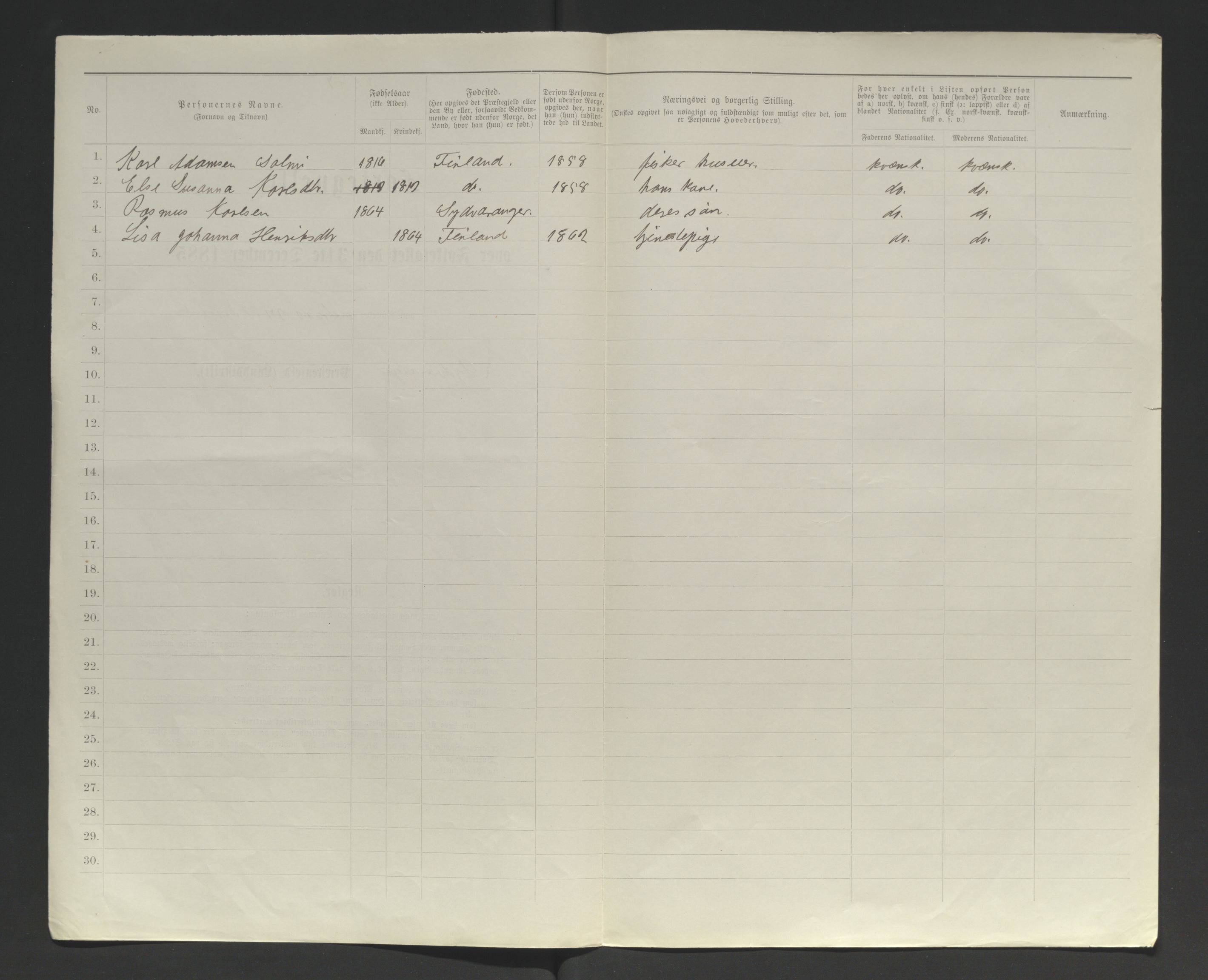 SATØ, 1885 census for 2030 Sør-Varanger, 1885, p. 227b