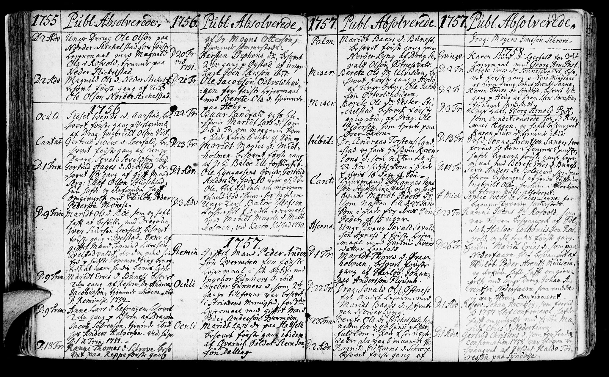 Ministerialprotokoller, klokkerbøker og fødselsregistre - Nord-Trøndelag, SAT/A-1458/723/L0231: Parish register (official) no. 723A02, 1748-1780, p. 113