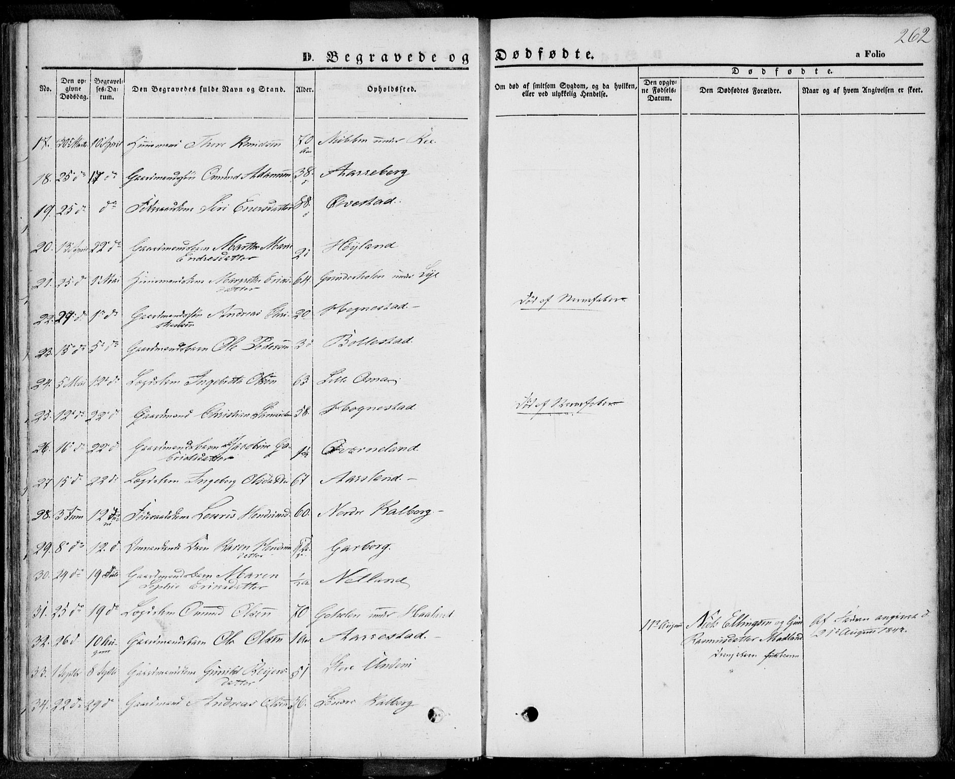 Lye sokneprestkontor, SAST/A-101794/001/30BA/L0006: Parish register (official) no. A 5.2, 1842-1855, p. 262