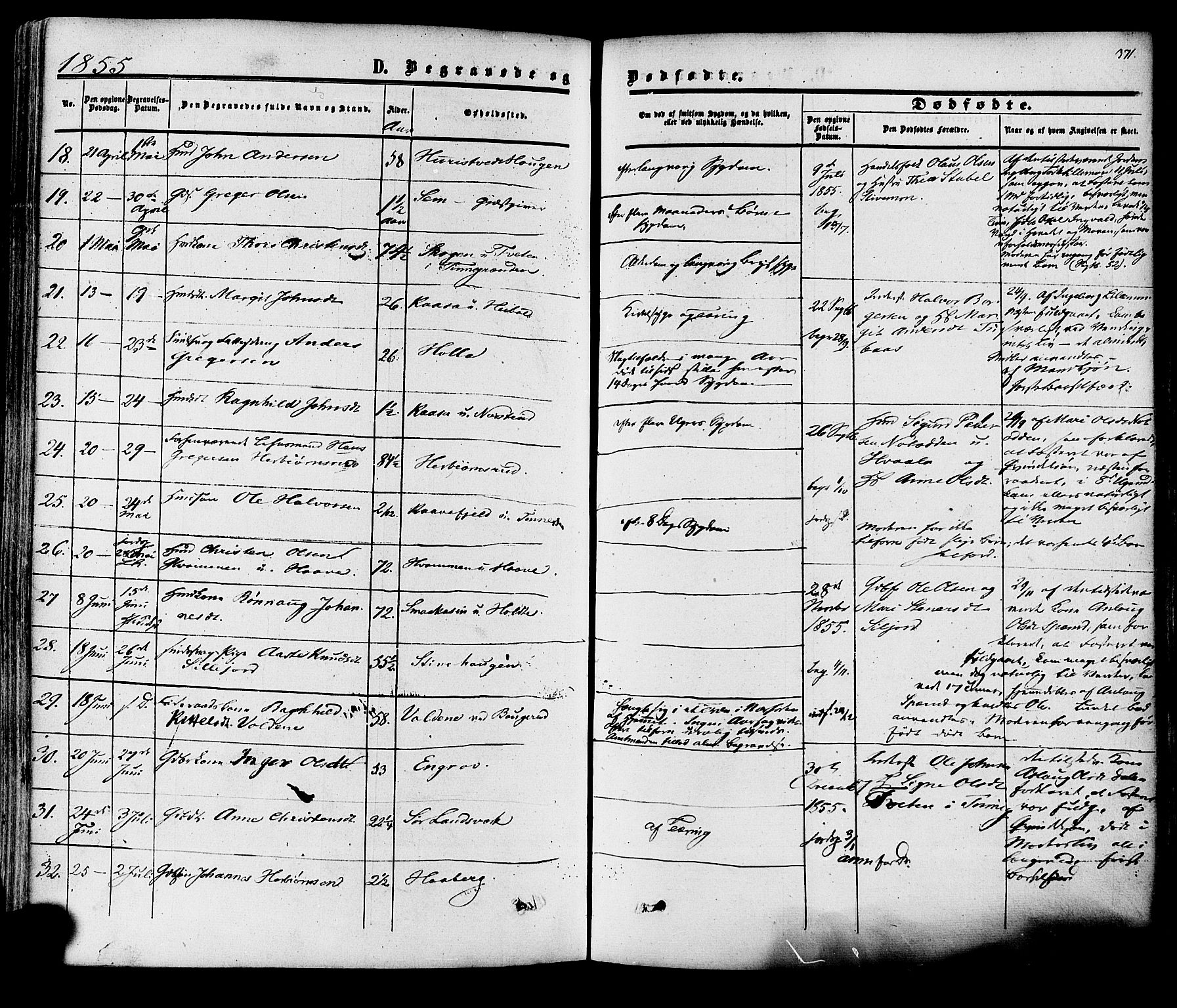 Heddal kirkebøker, SAKO/A-268/F/Fa/L0007: Parish register (official) no. I 7, 1855-1877, p. 371
