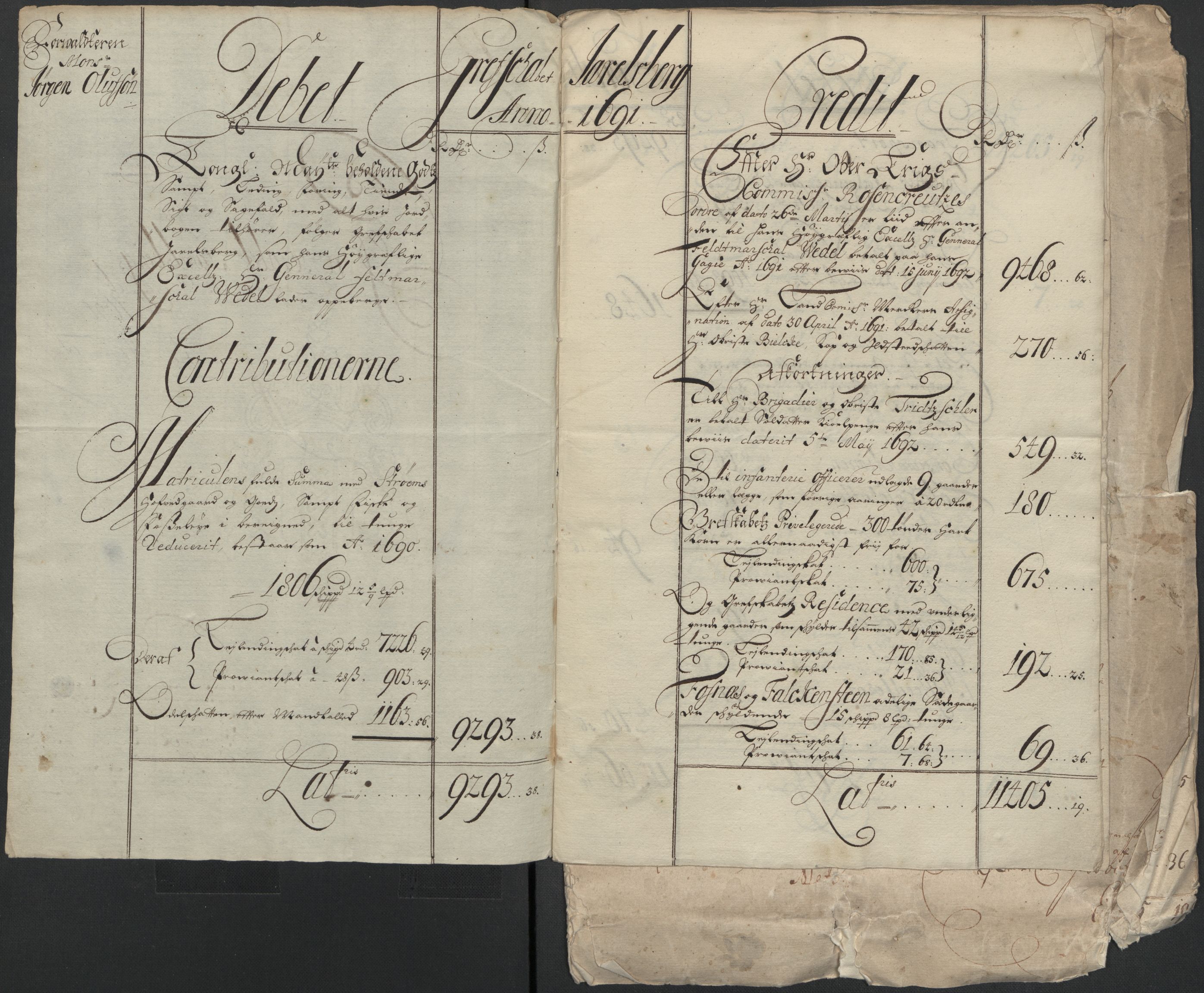 Rentekammeret inntil 1814, Reviderte regnskaper, Fogderegnskap, AV/RA-EA-4092/R32/L1864: Fogderegnskap Jarlsberg grevskap, 1691, p. 15