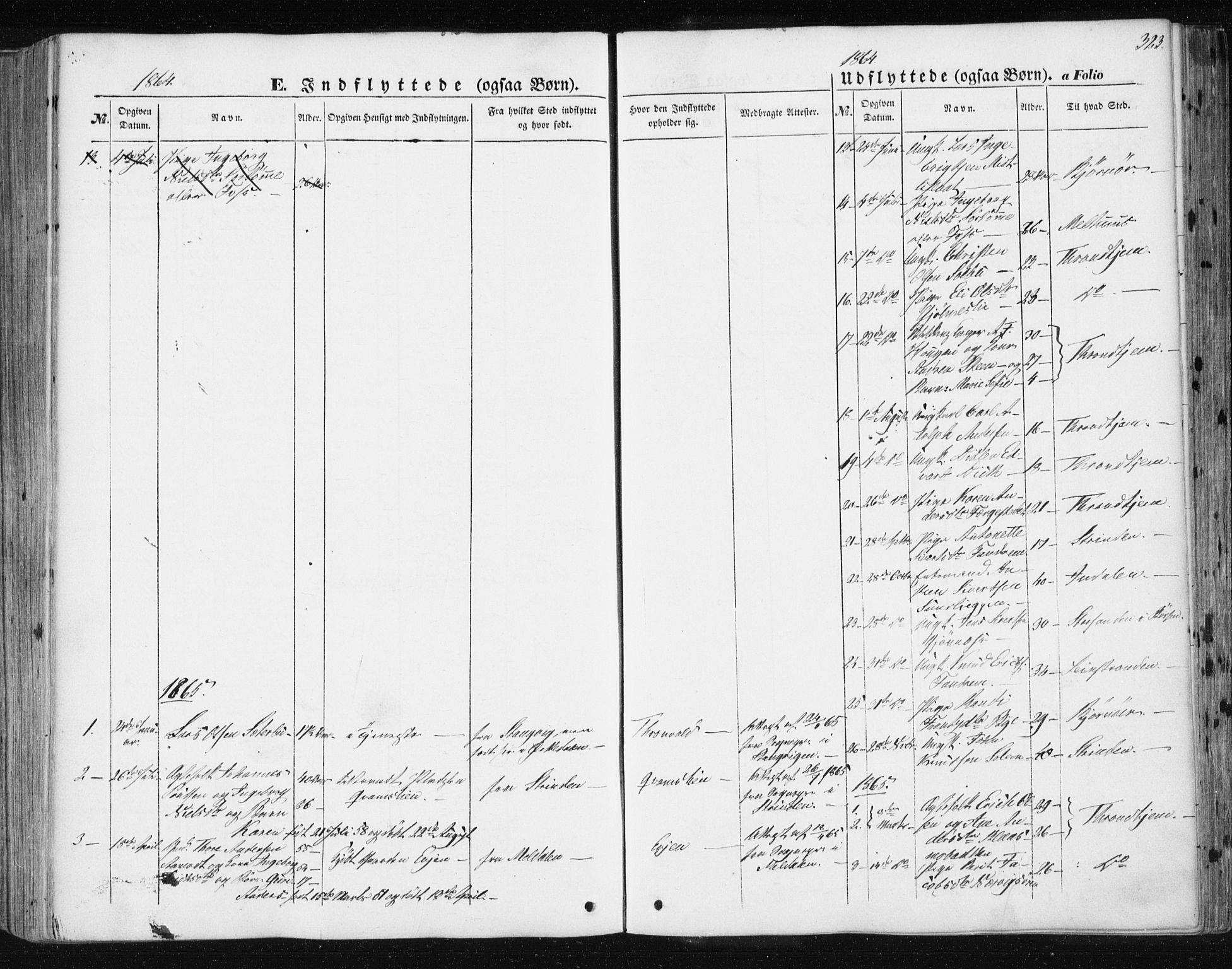 Ministerialprotokoller, klokkerbøker og fødselsregistre - Sør-Trøndelag, SAT/A-1456/668/L0806: Parish register (official) no. 668A06, 1854-1869, p. 323
