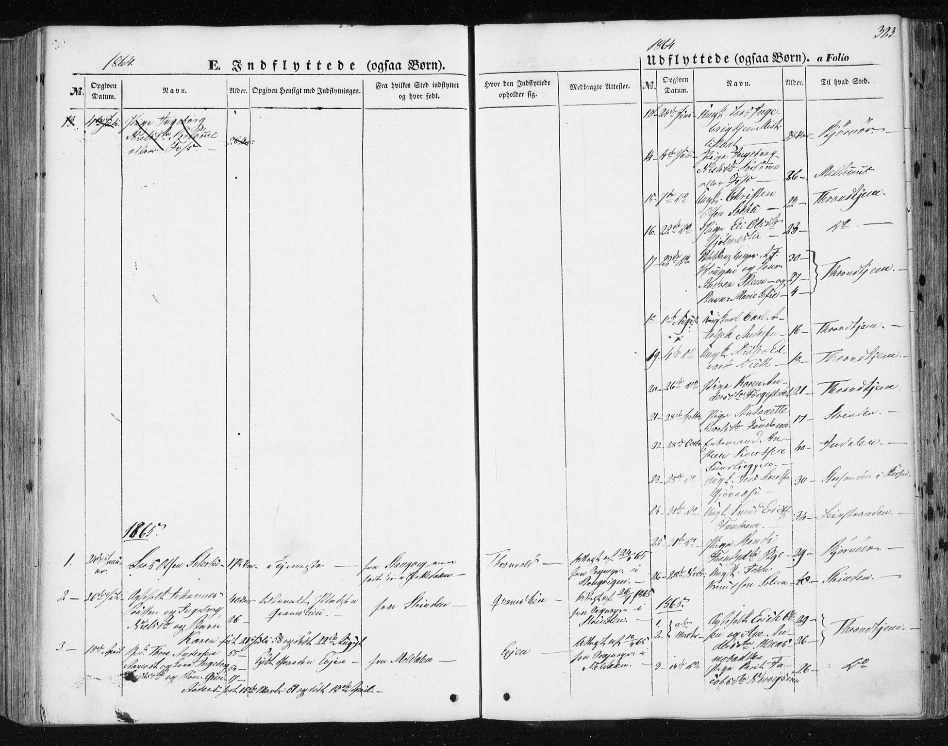 Ministerialprotokoller, klokkerbøker og fødselsregistre - Sør-Trøndelag, AV/SAT-A-1456/668/L0806: Parish register (official) no. 668A06, 1854-1869, p. 323