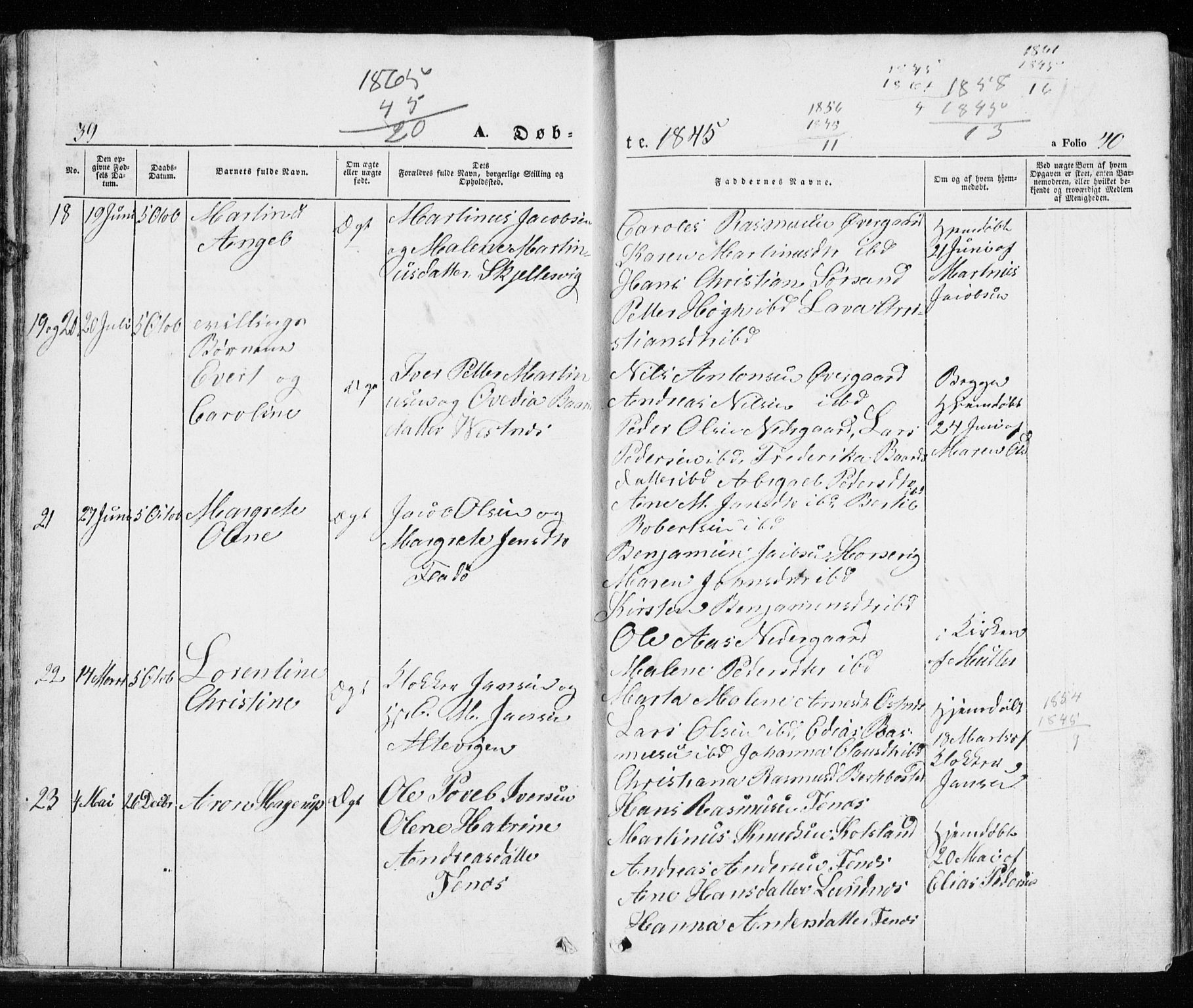 Trondenes sokneprestkontor, SATØ/S-1319/H/Ha/L0010kirke: Parish register (official) no. 10, 1840-1865, p. 39-40