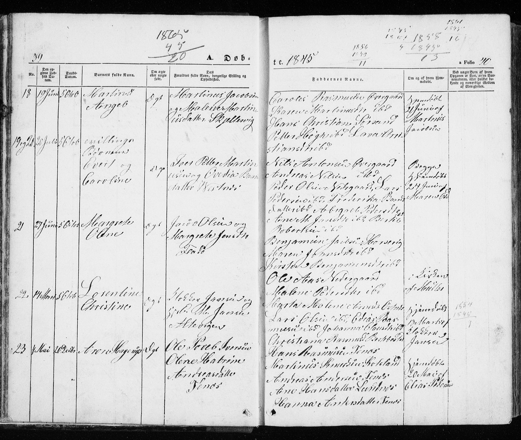Trondenes sokneprestkontor, AV/SATØ-S-1319/H/Ha/L0010kirke: Parish register (official) no. 10, 1840-1865, p. 39-40