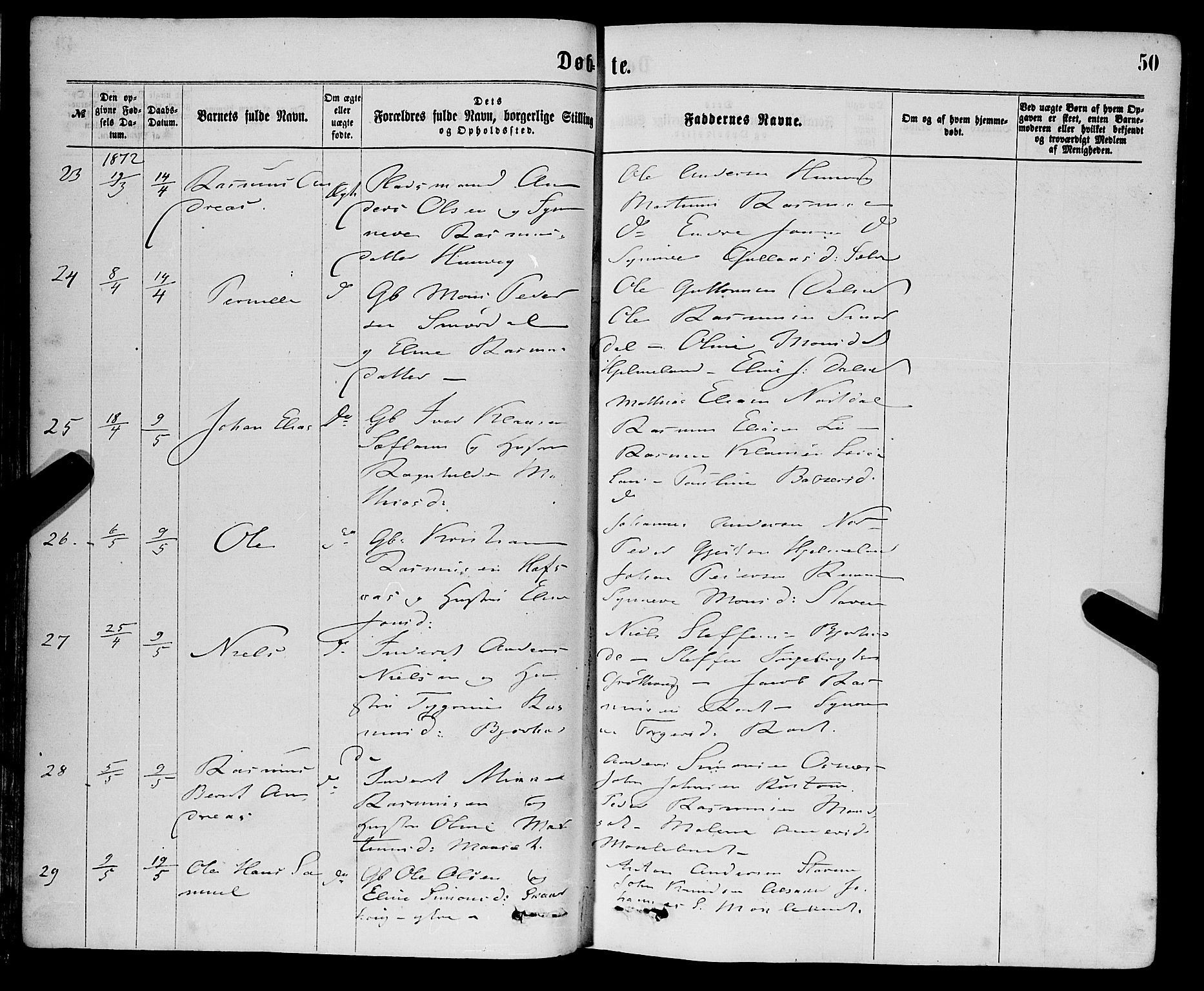 Eid sokneprestembete, AV/SAB-A-82301/H/Haa/Haaa/L0010: Parish register (official) no. A 10, 1867-1878, p. 50