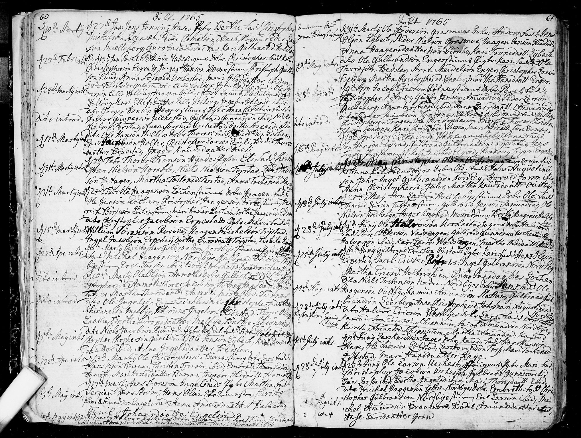 Nannestad prestekontor Kirkebøker, AV/SAO-A-10414a/F/Fa/L0007: Parish register (official) no. I 7, 1754-1791, p. 60-61
