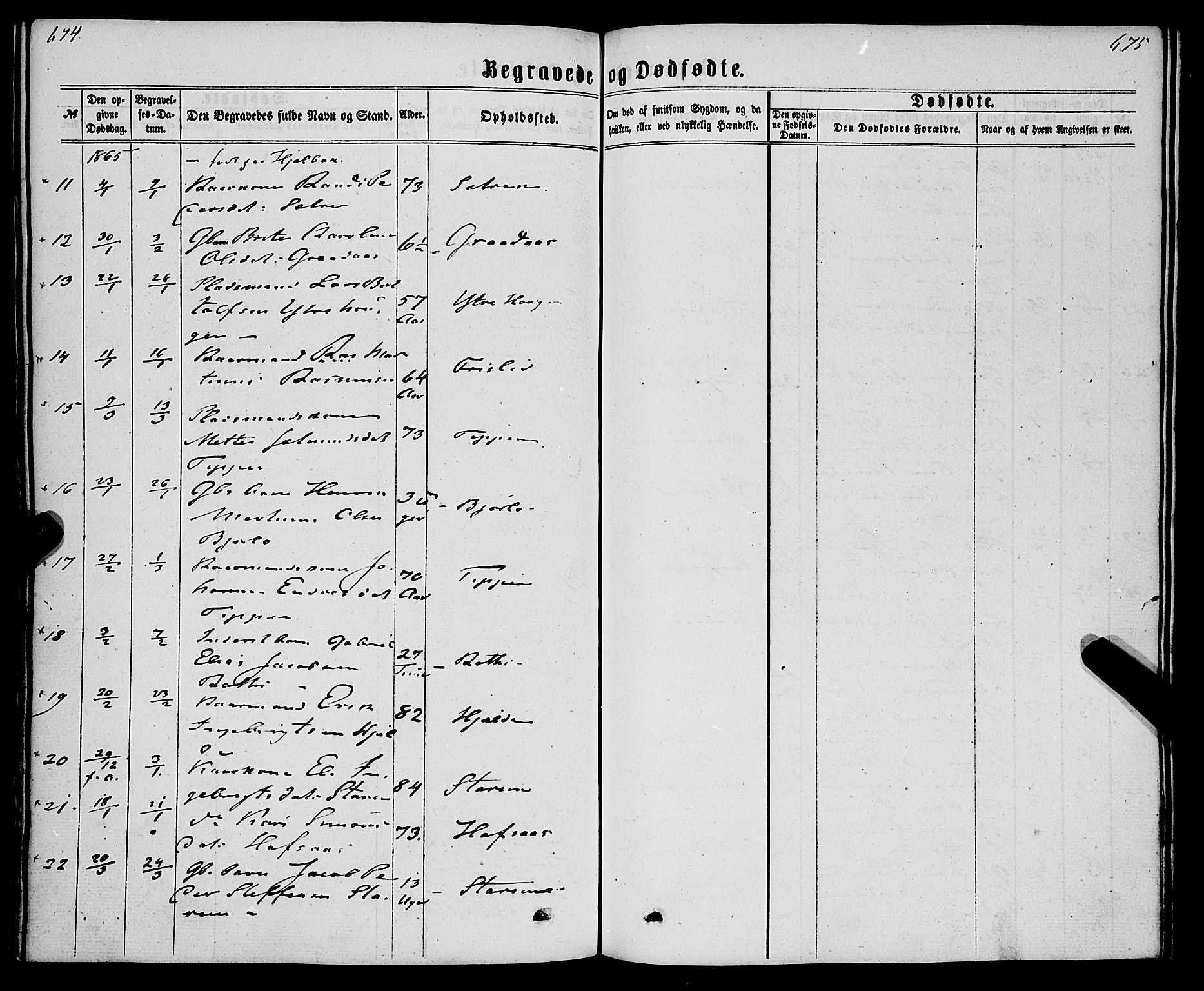 Eid sokneprestembete, AV/SAB-A-82301/H/Haa/Haaa/L0009: Parish register (official) no. A 9, 1861-1868, p. 674-675