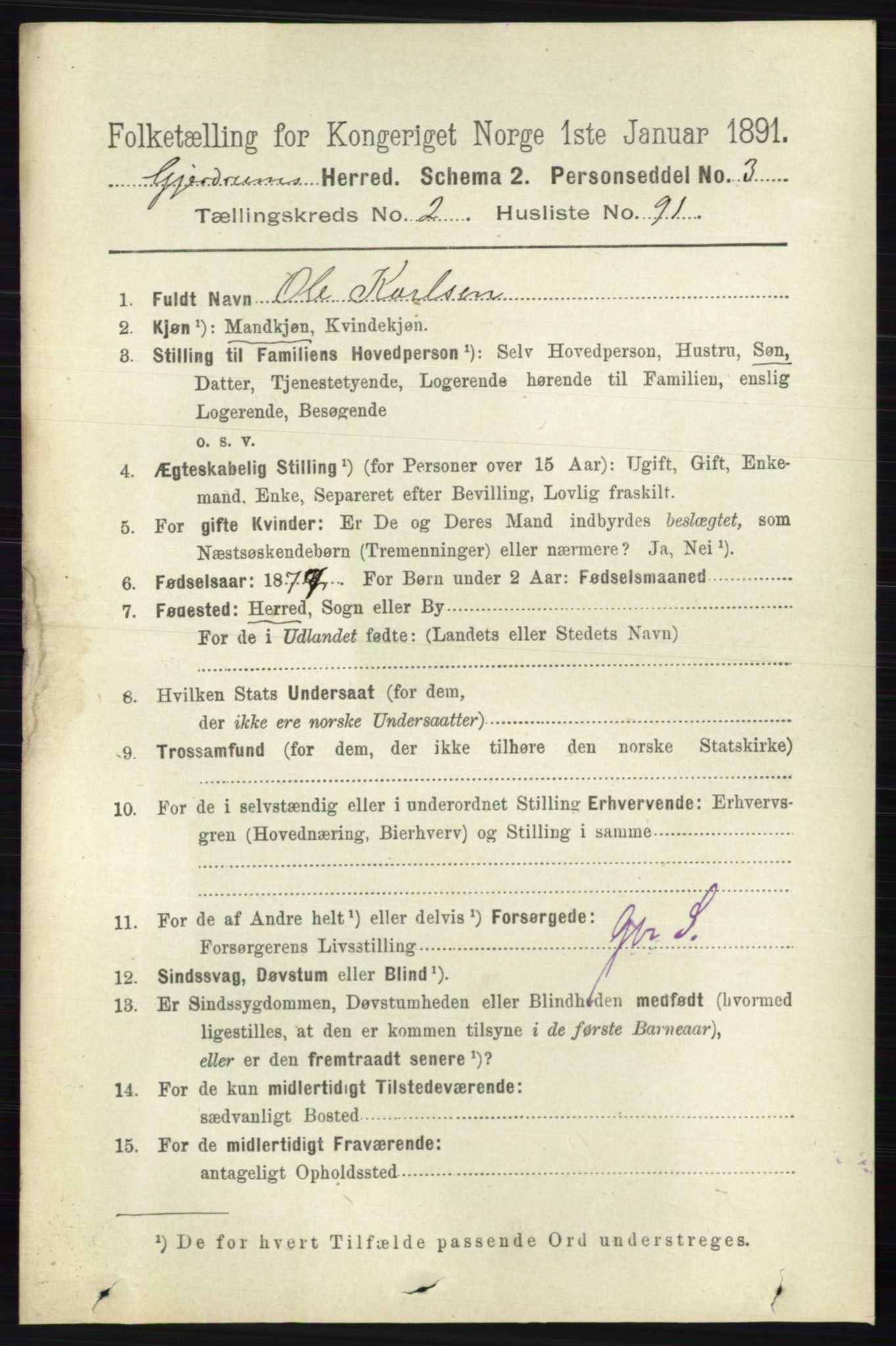 RA, 1891 census for 0234 Gjerdrum, 1891, p. 1089