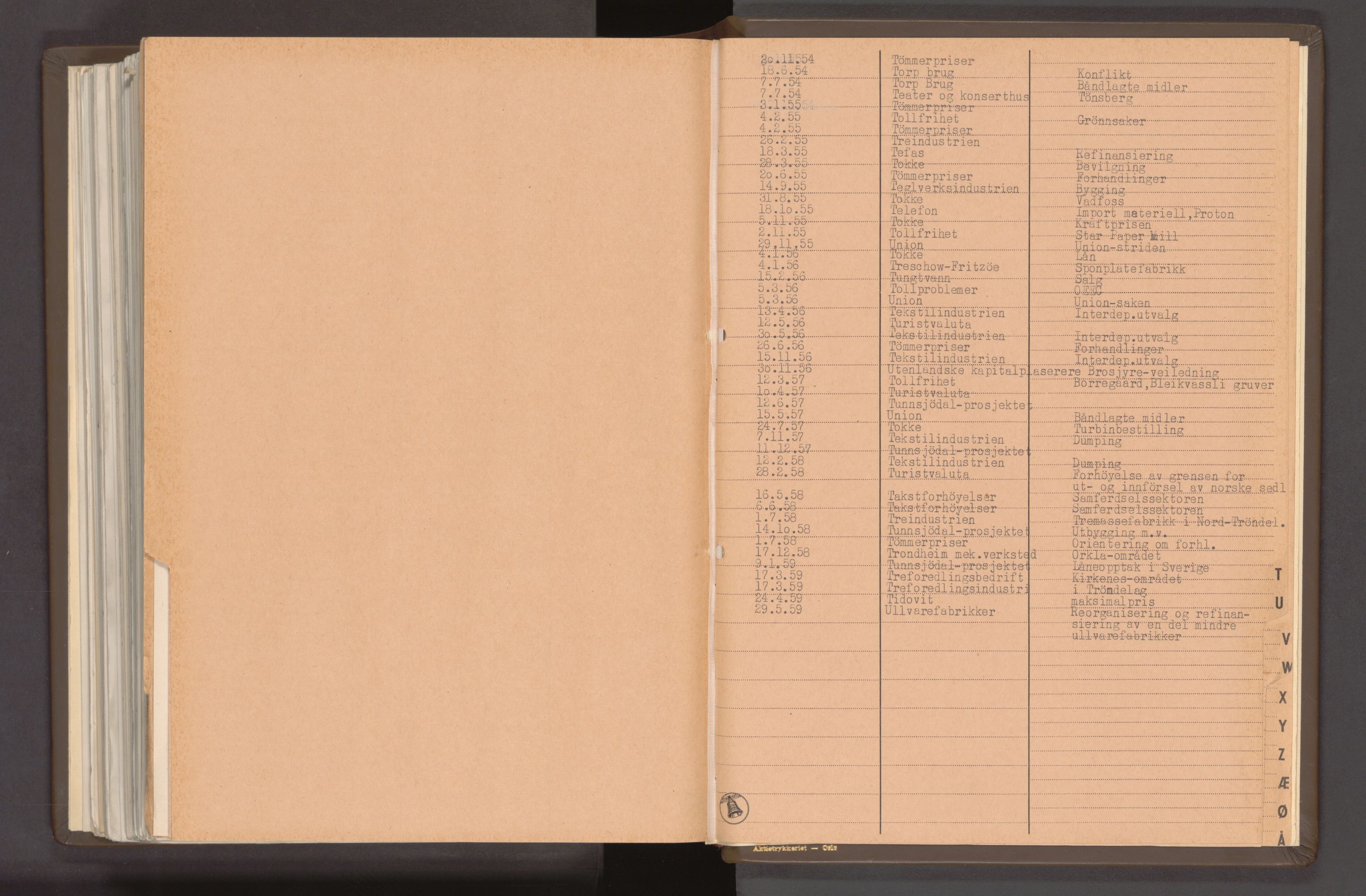 Statsministerens kontor, RA/S-1005/A/Aa/L0020: Referat fra regjeringens økonomiske utvalg, 1947-1959