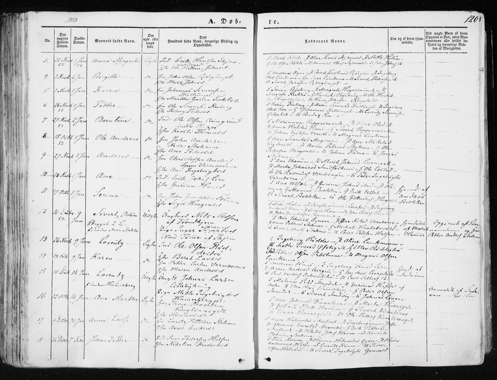 Ministerialprotokoller, klokkerbøker og fødselsregistre - Nord-Trøndelag, SAT/A-1458/709/L0074: Parish register (official) no. 709A14, 1845-1858, p. 120