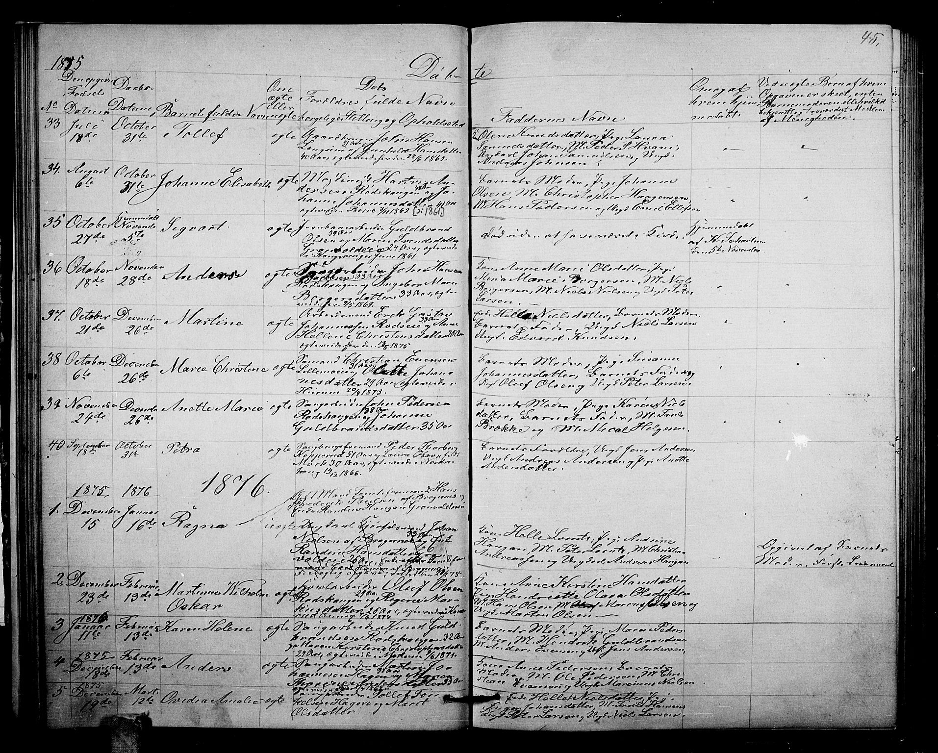 Strømsgodset kirkebøker, SAKO/A-324/G/Ga/L0001: Parish register (copy) no. 1, 1860-1884, p. 45