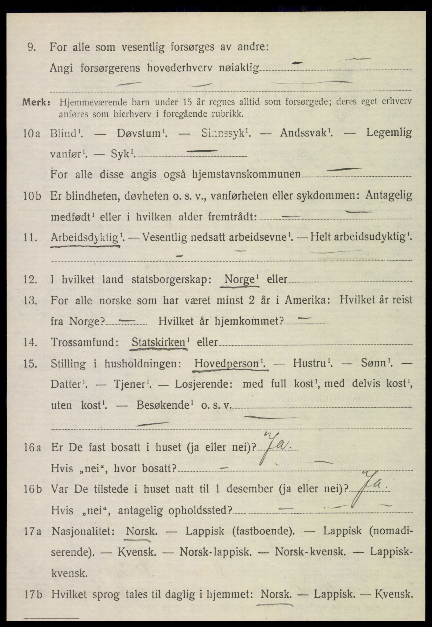 SAT, 1920 census for Leksvik, 1920, p. 1839