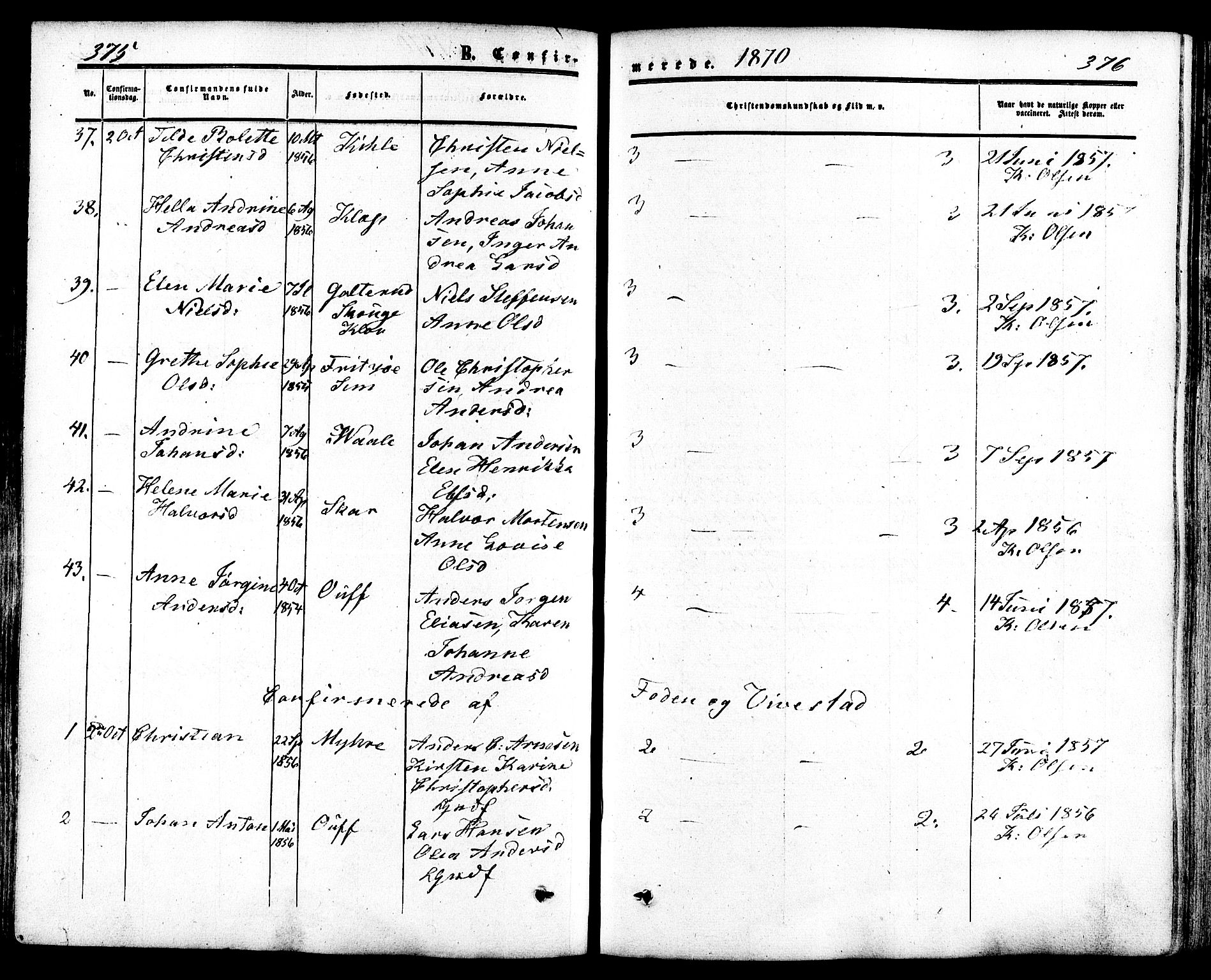 Ramnes kirkebøker, AV/SAKO-A-314/F/Fa/L0006: Parish register (official) no. I 6, 1862-1877, p. 375-376