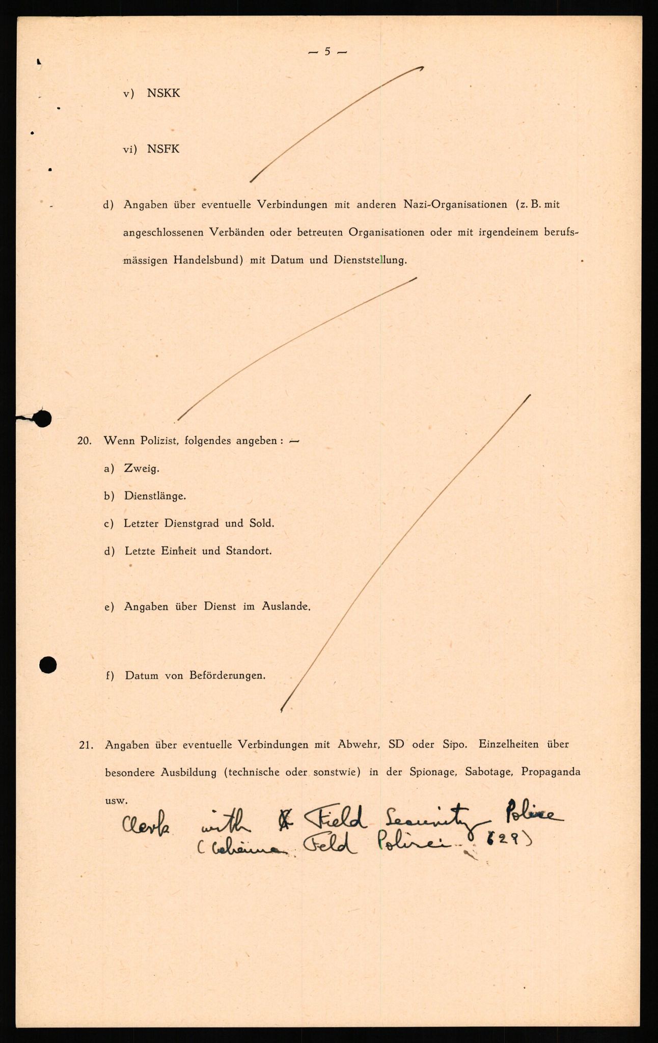 Forsvaret, Forsvarets overkommando II, AV/RA-RAFA-3915/D/Db/L0018: CI Questionaires. Tyske okkupasjonsstyrker i Norge. Tyskere., 1945-1946, p. 426