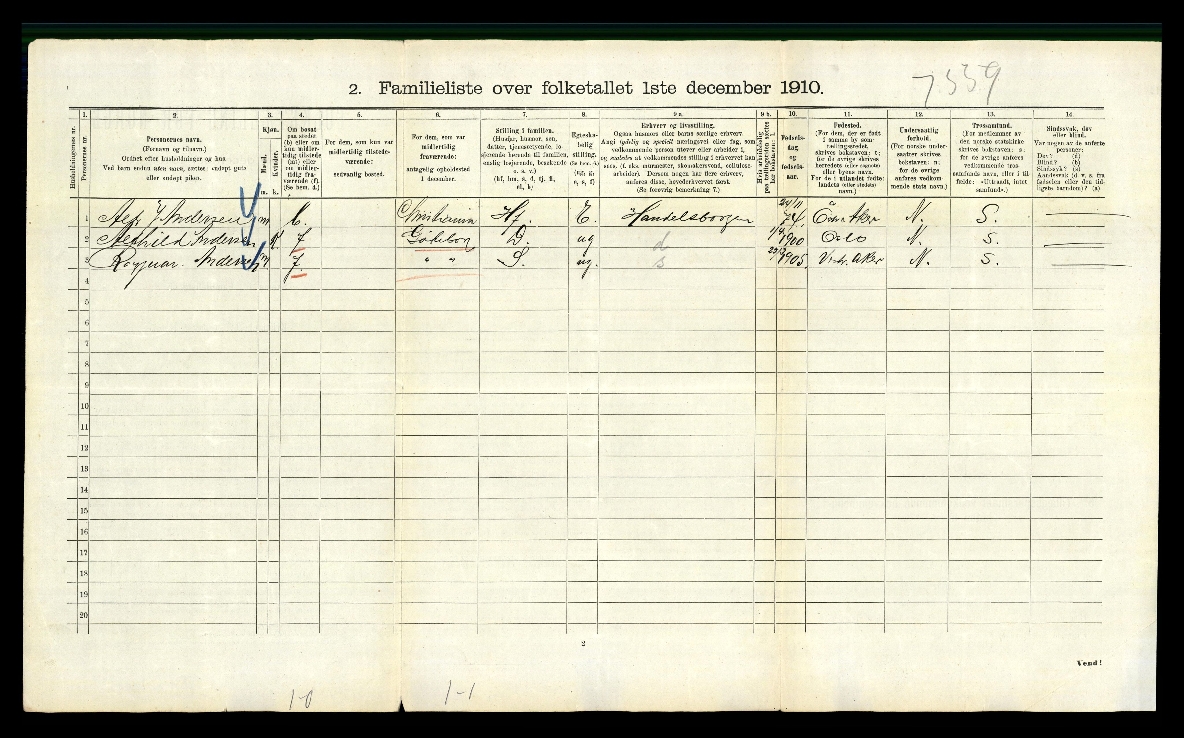 RA, 1910 census for Kristiania, 1910, p. 46984