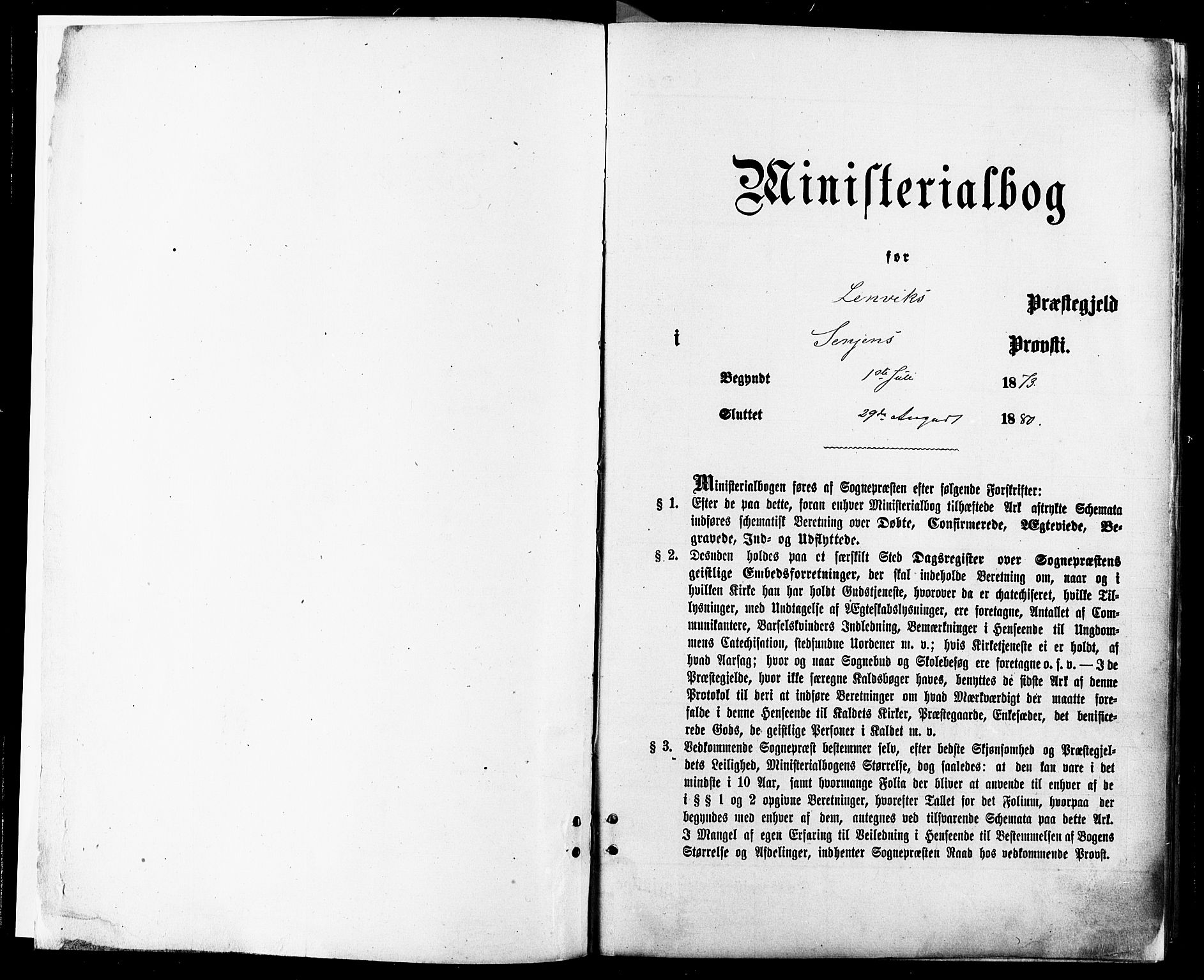 Lenvik sokneprestembete, SATØ/S-1310/H/Ha/Haa/L0010kirke: Parish register (official) no. 10, 1873-1880