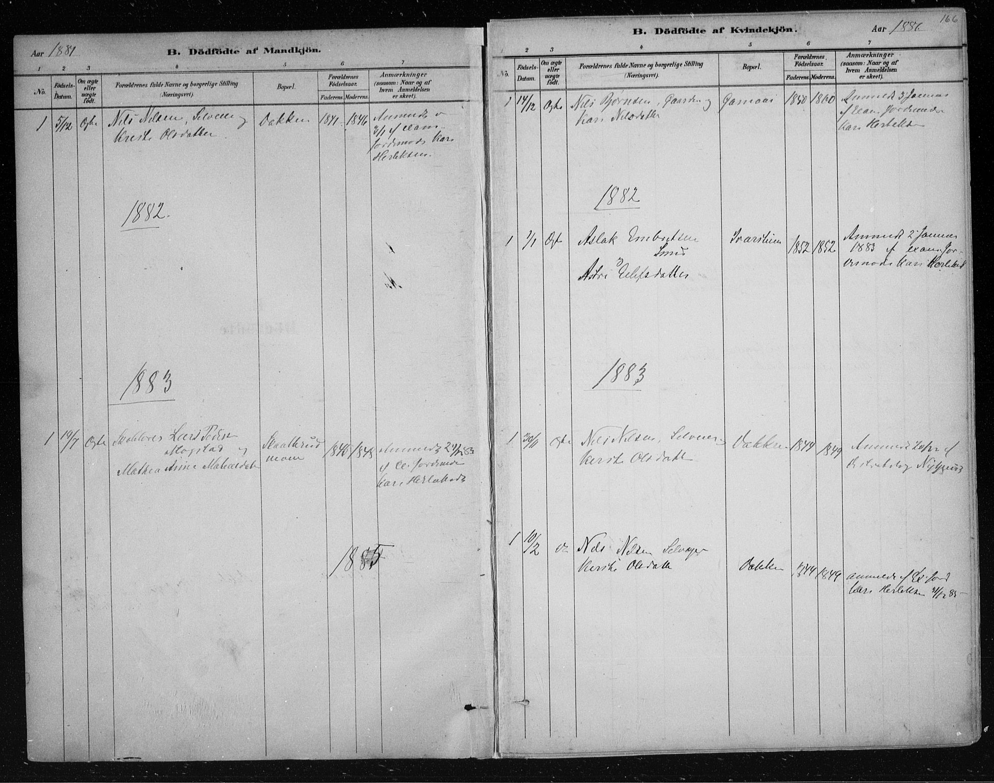 Nes kirkebøker, SAKO/A-236/F/Fa/L0011: Parish register (official) no. 11, 1881-1912, p. 166