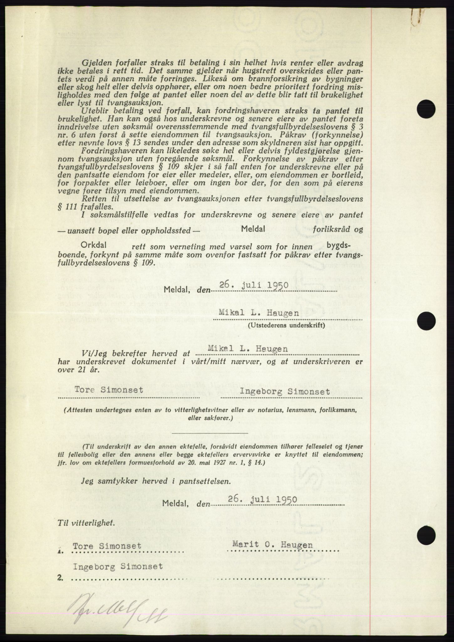 Nordmøre sorenskriveri, AV/SAT-A-4132/1/2/2Ca: Mortgage book no. B105, 1950-1950, Diary no: : 2437/1950