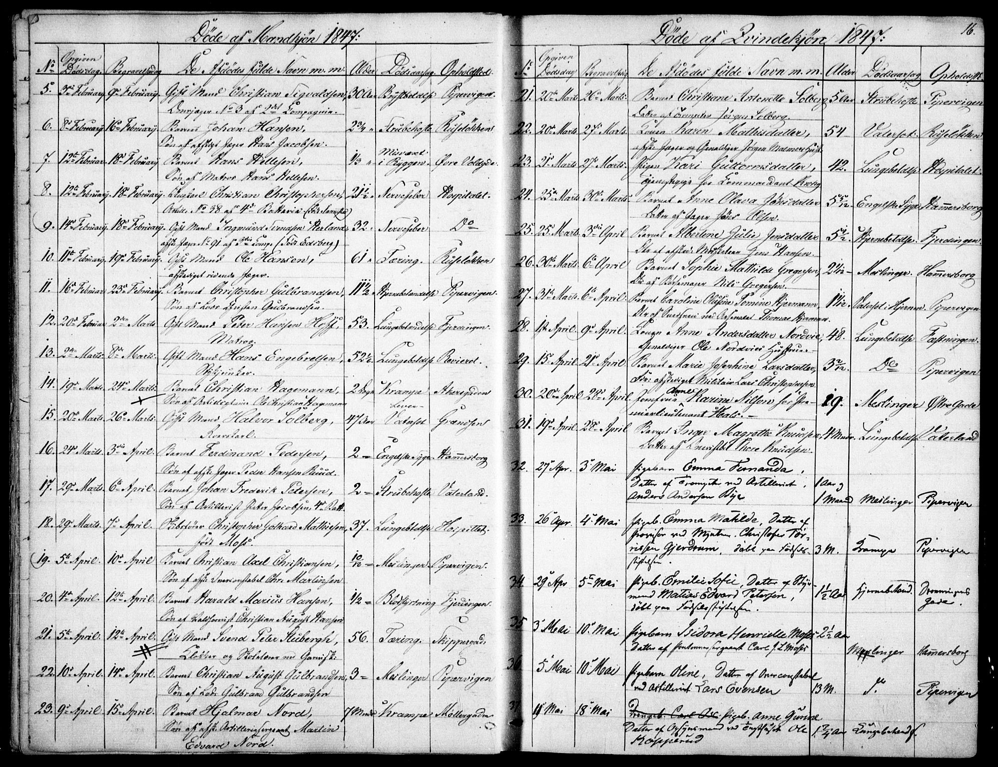 Garnisonsmenigheten Kirkebøker, SAO/A-10846/F/Fa/L0009: Parish register (official) no. 9, 1842-1859, p. 16