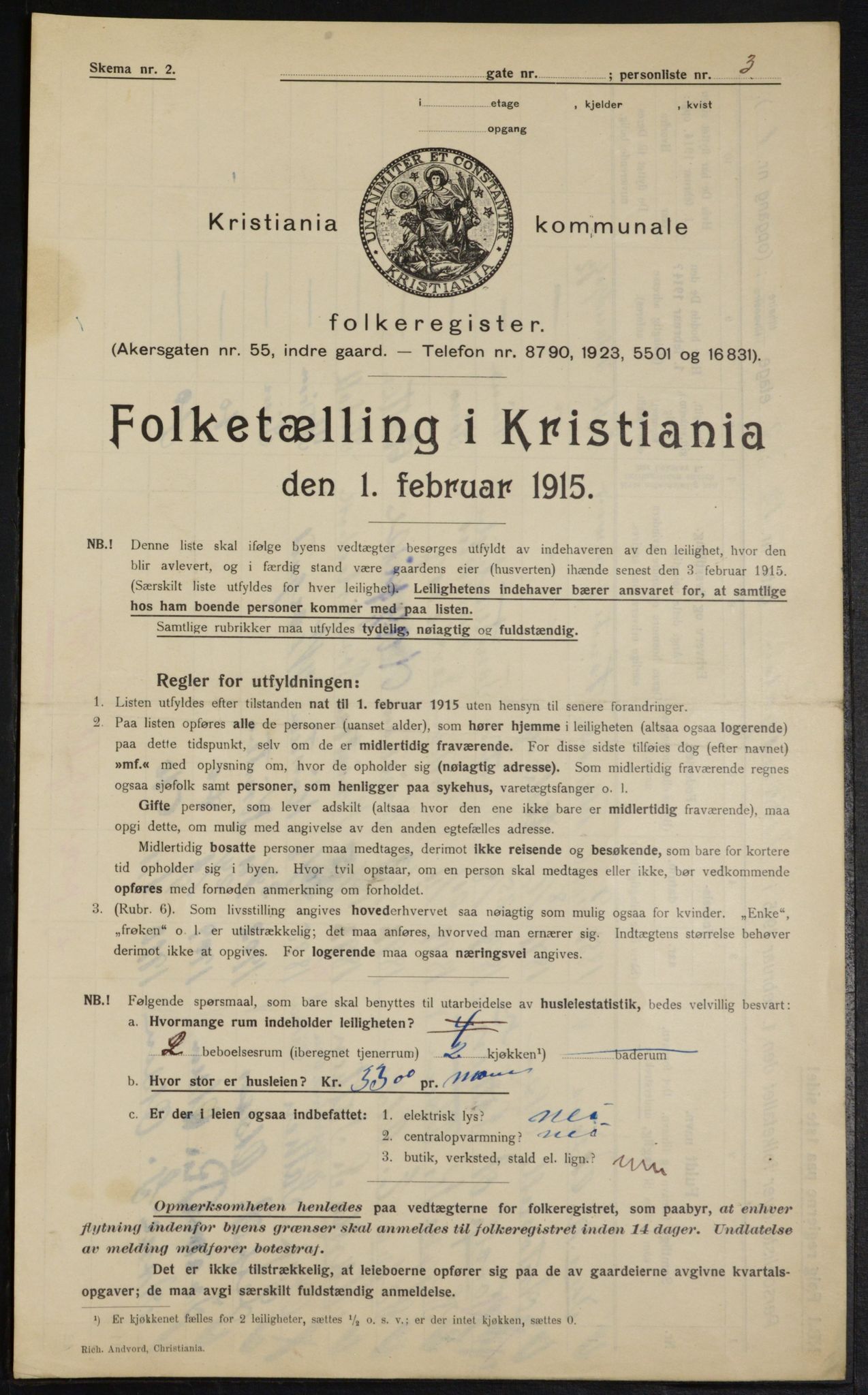 OBA, Municipal Census 1915 for Kristiania, 1915, p. 44163