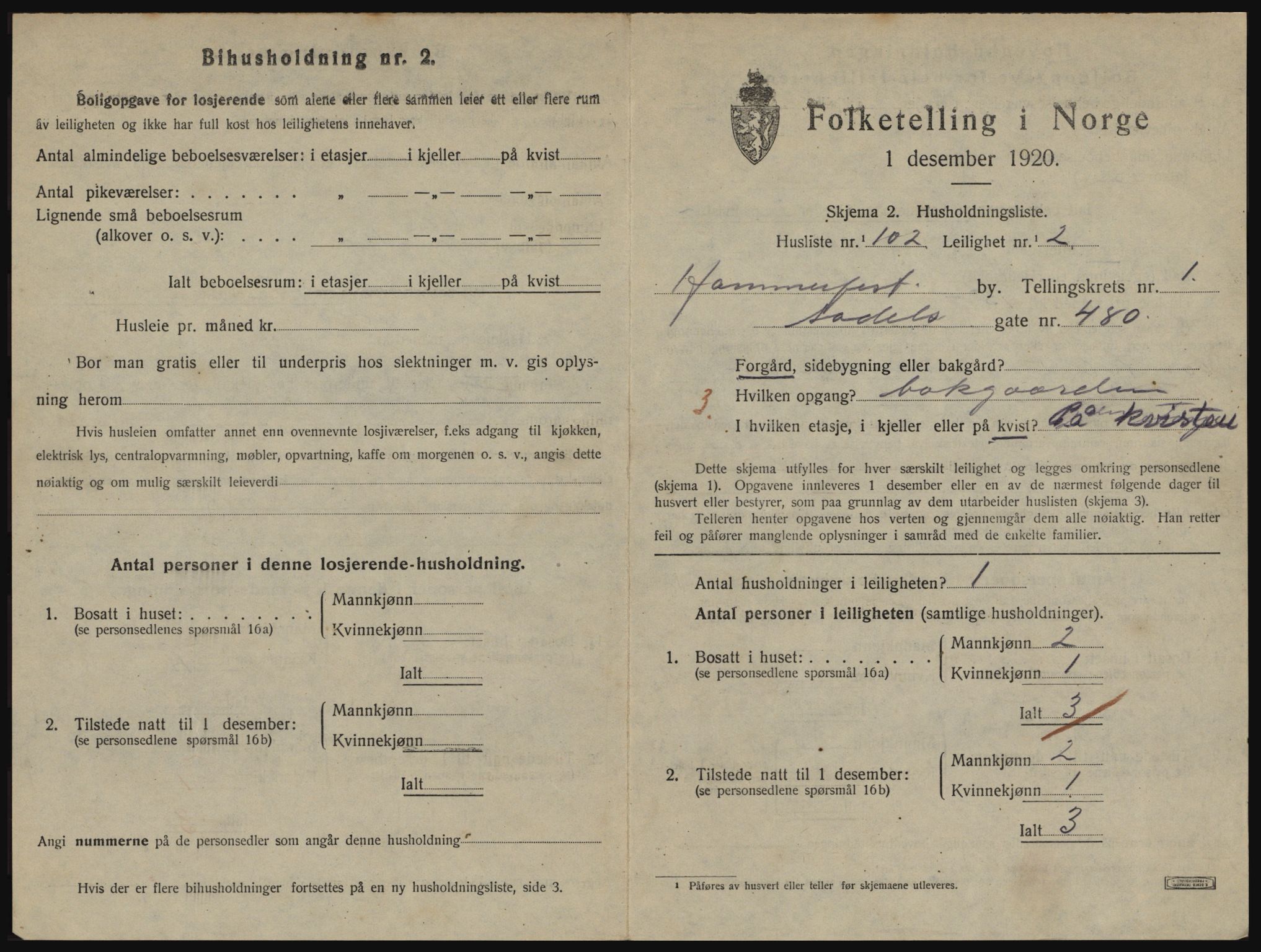 SATØ, 1920 census for Hammerfest, 1920, p. 1348