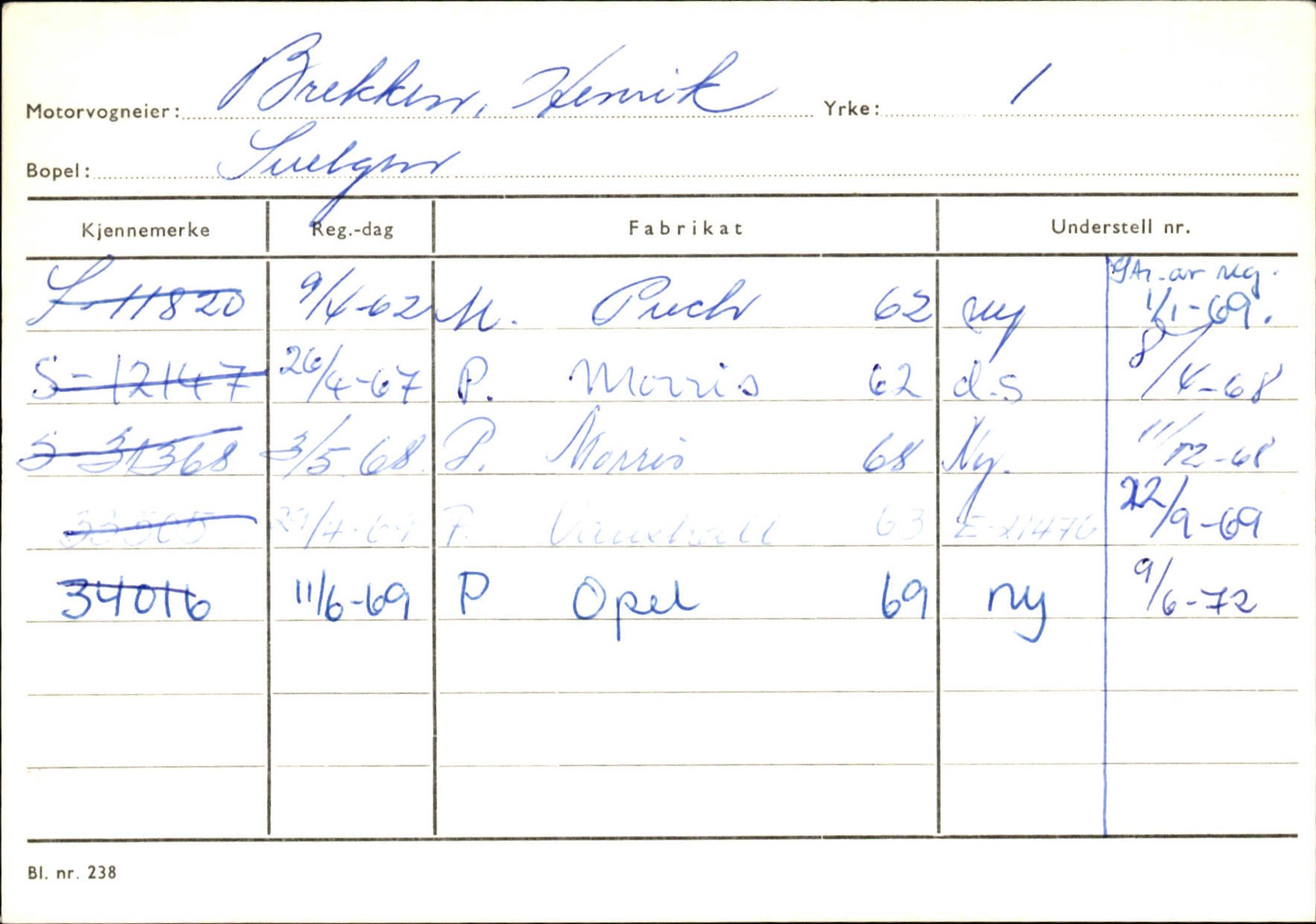 Statens vegvesen, Sogn og Fjordane vegkontor, AV/SAB-A-5301/4/F/L0133: Eigarregister Bremanger A-Å. Gaular A-H, 1945-1975, p. 125