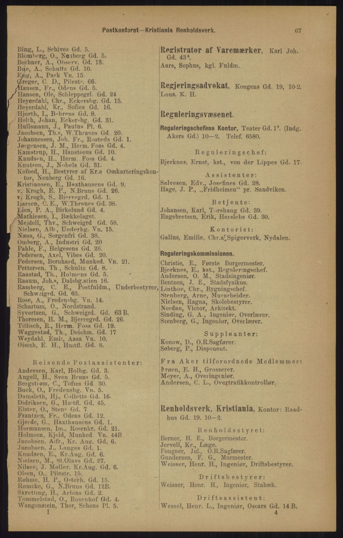 Kristiania/Oslo adressebok, PUBL/-, 1905, p. 67