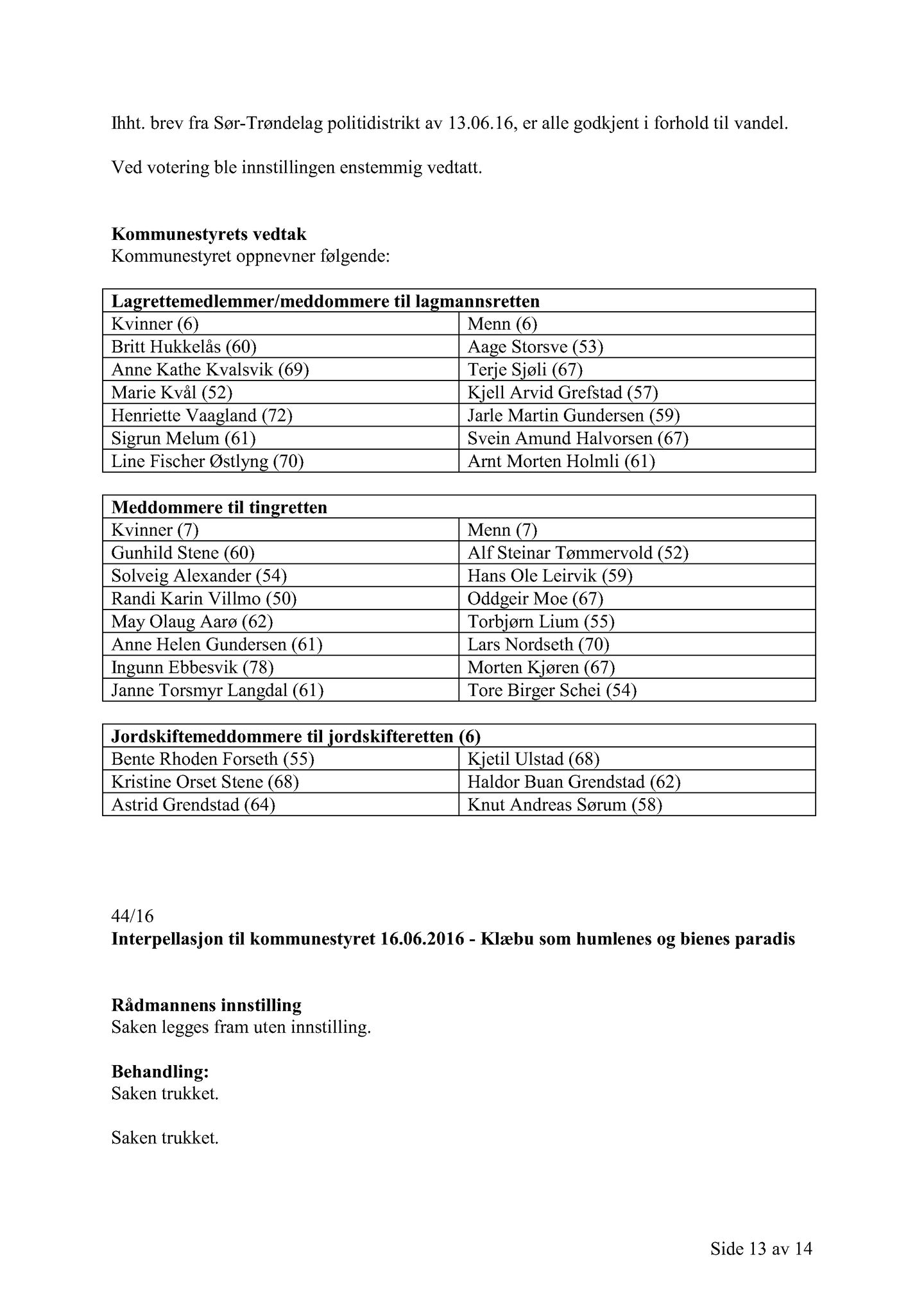 Klæbu Kommune, TRKO/KK/01-KS/L009: Kommunestyret - Møtedokumenter, 2016, p. 1563