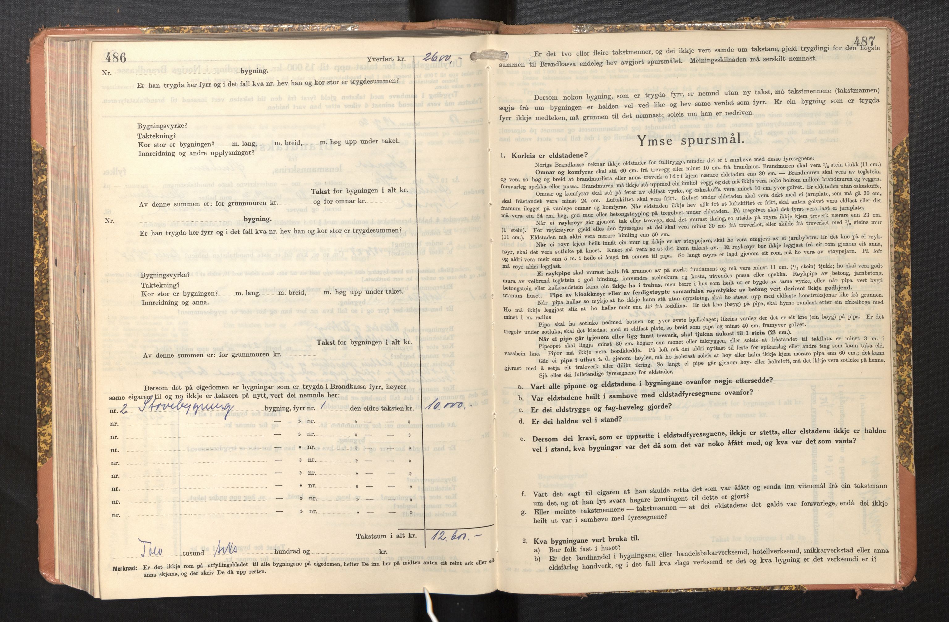 Lensmannen i Sogndal, AV/SAB-A-29901/0012/L0014: Branntakstprotokoll, skjematakst, 1938-1950, p. 486-487