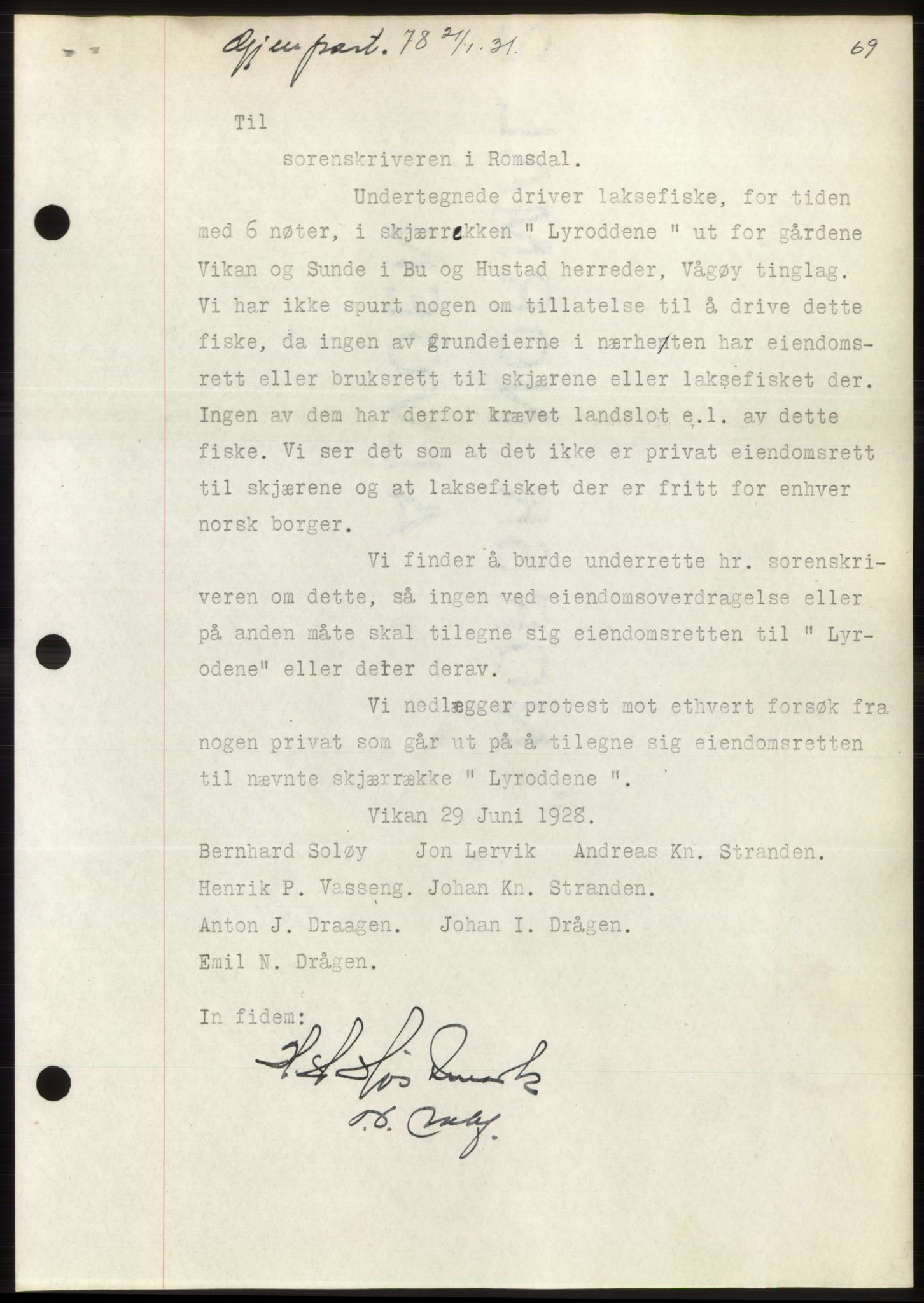 Romsdal sorenskriveri, AV/SAT-A-4149/1/2/2C/L0059: Mortgage book no. 53, 1931-1931, Deed date: 21.01.1931