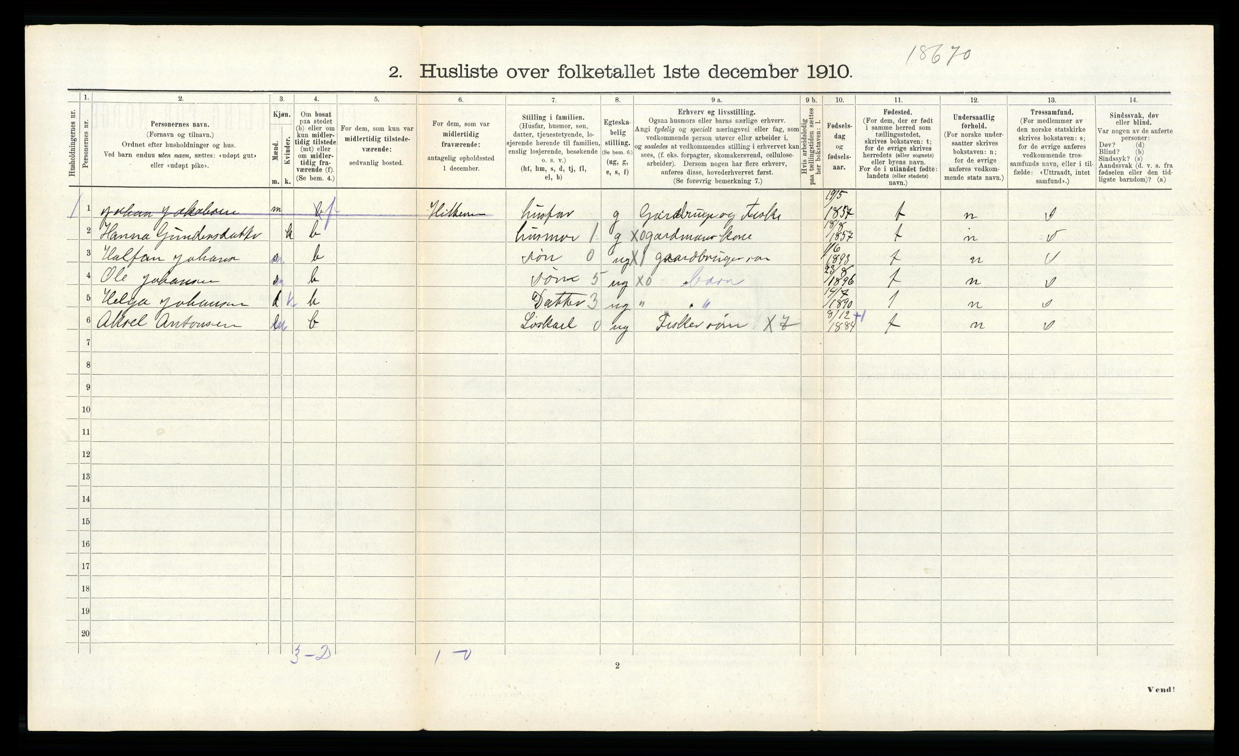 RA, 1910 census for Sør-Frøya, 1910, p. 501