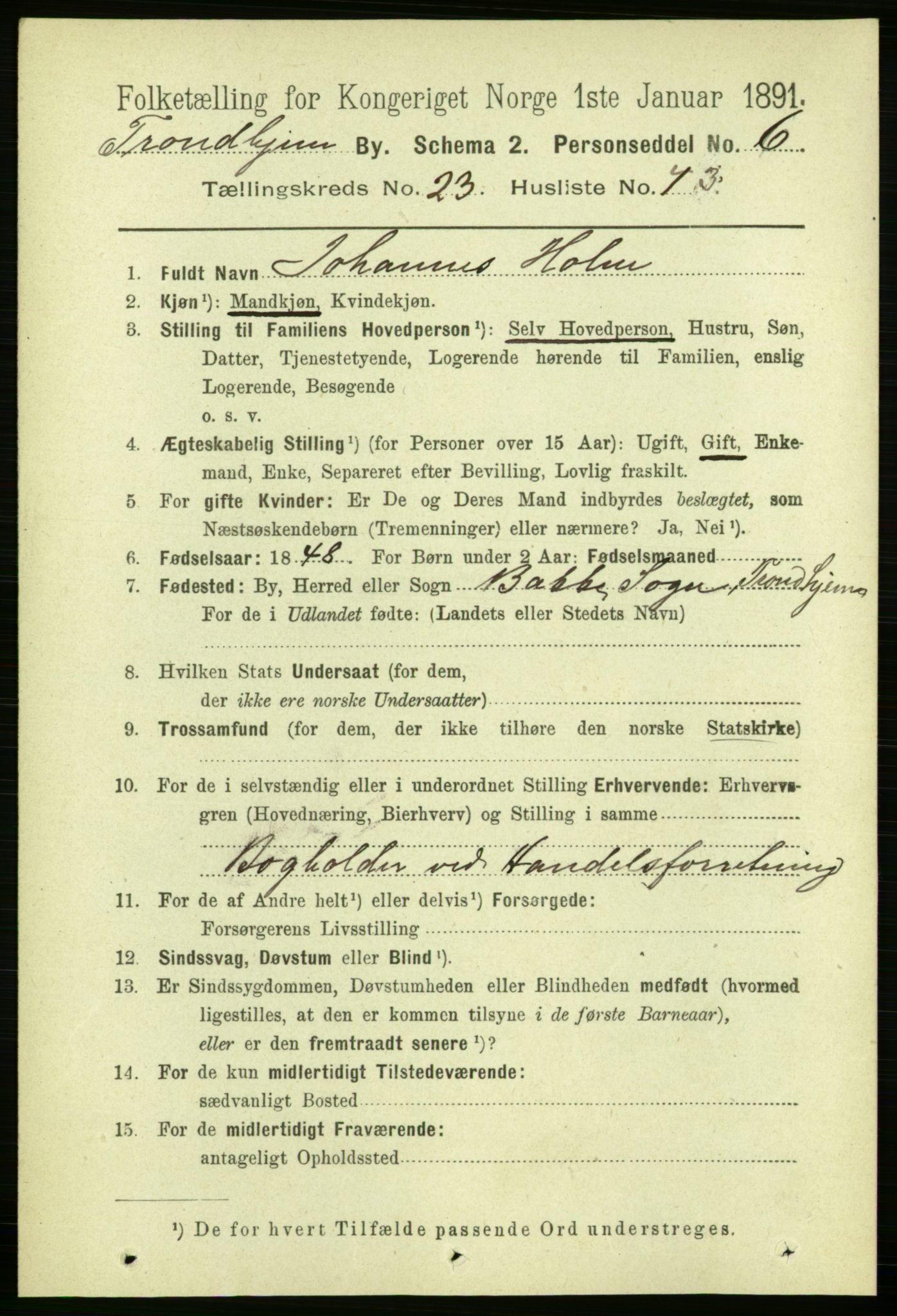 RA, 1891 census for 1601 Trondheim, 1891, p. 17693