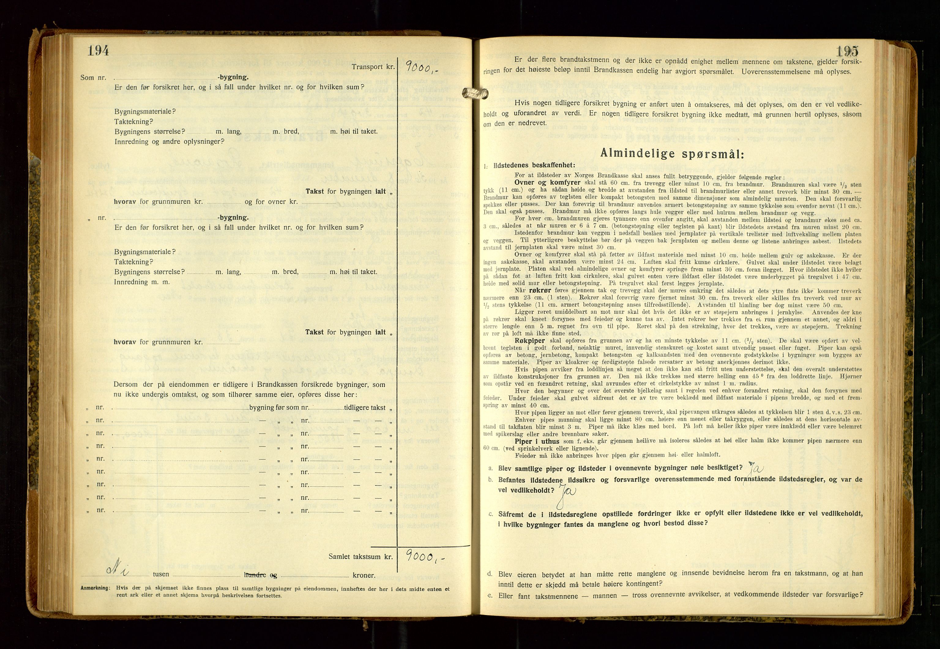 Eigersund lensmannskontor, AV/SAST-A-100171/Gob/L0006: "Brandtakstprotokoll", 1934-1938, p. 194-195