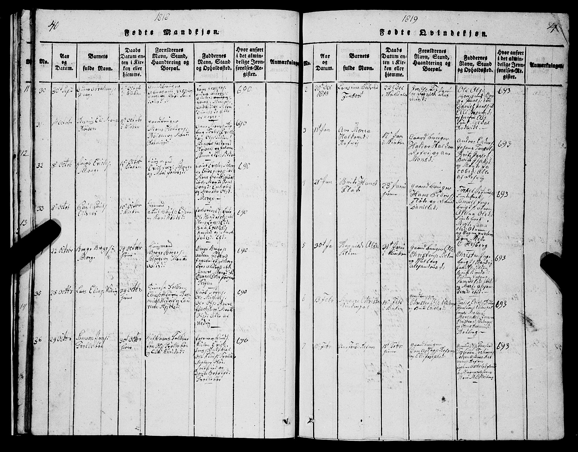 Selje sokneprestembete, AV/SAB-A-99938/H/Ha/Hab/Haba: Parish register (copy) no. A 1, 1816-1828, p. 40-41