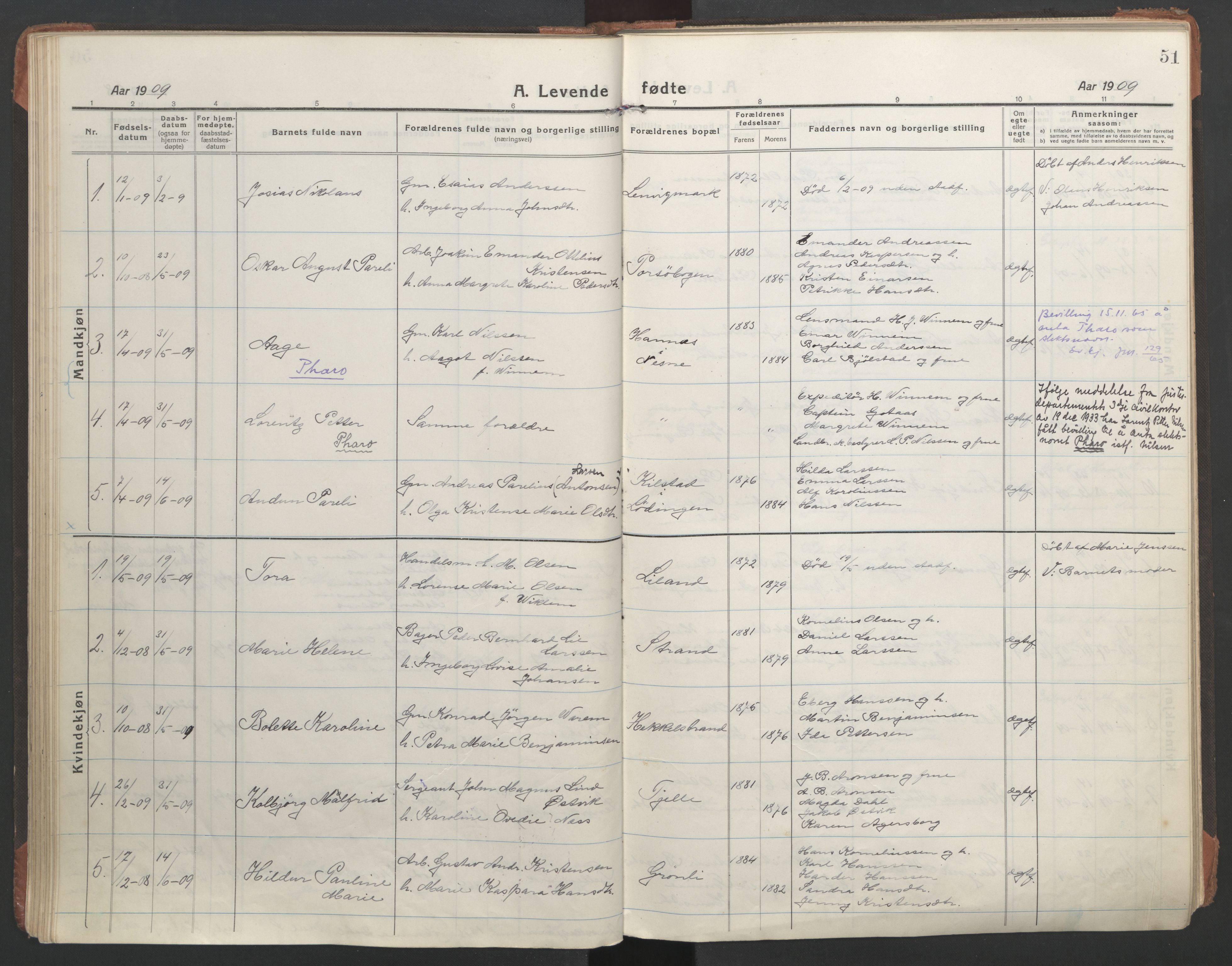 Ministerialprotokoller, klokkerbøker og fødselsregistre - Nordland, AV/SAT-A-1459/863/L0900: Parish register (official) no. 863A12, 1906-1915, p. 51