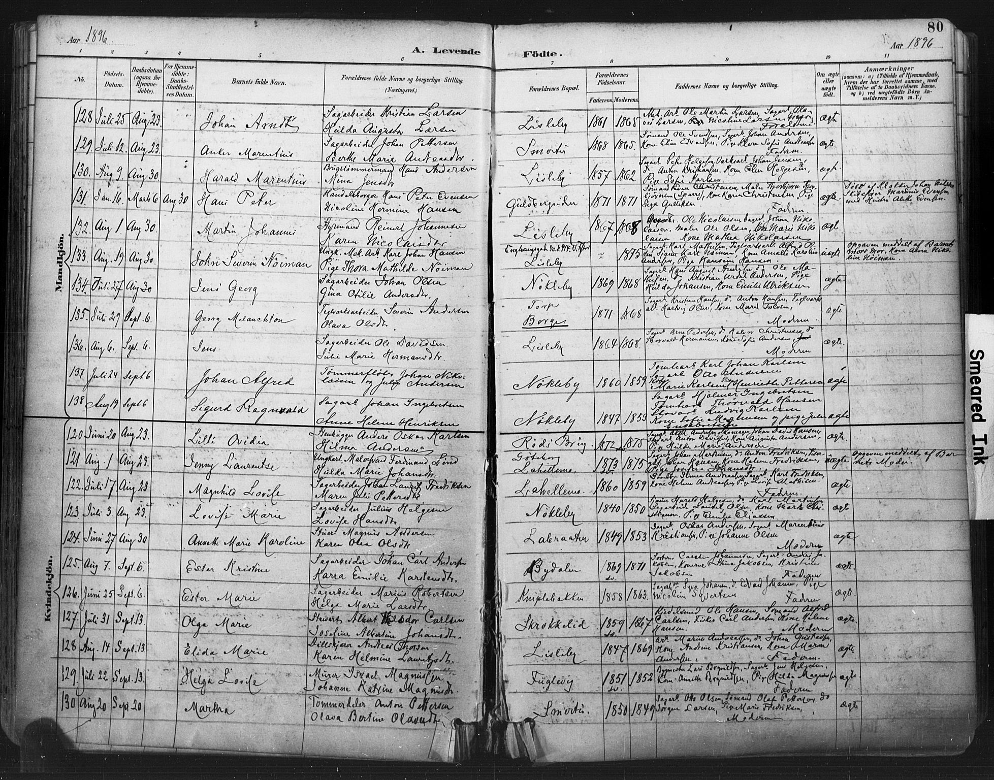 Glemmen prestekontor Kirkebøker, AV/SAO-A-10908/F/Fa/L0013: Parish register (official) no. 13, 1892-1907, p. 80