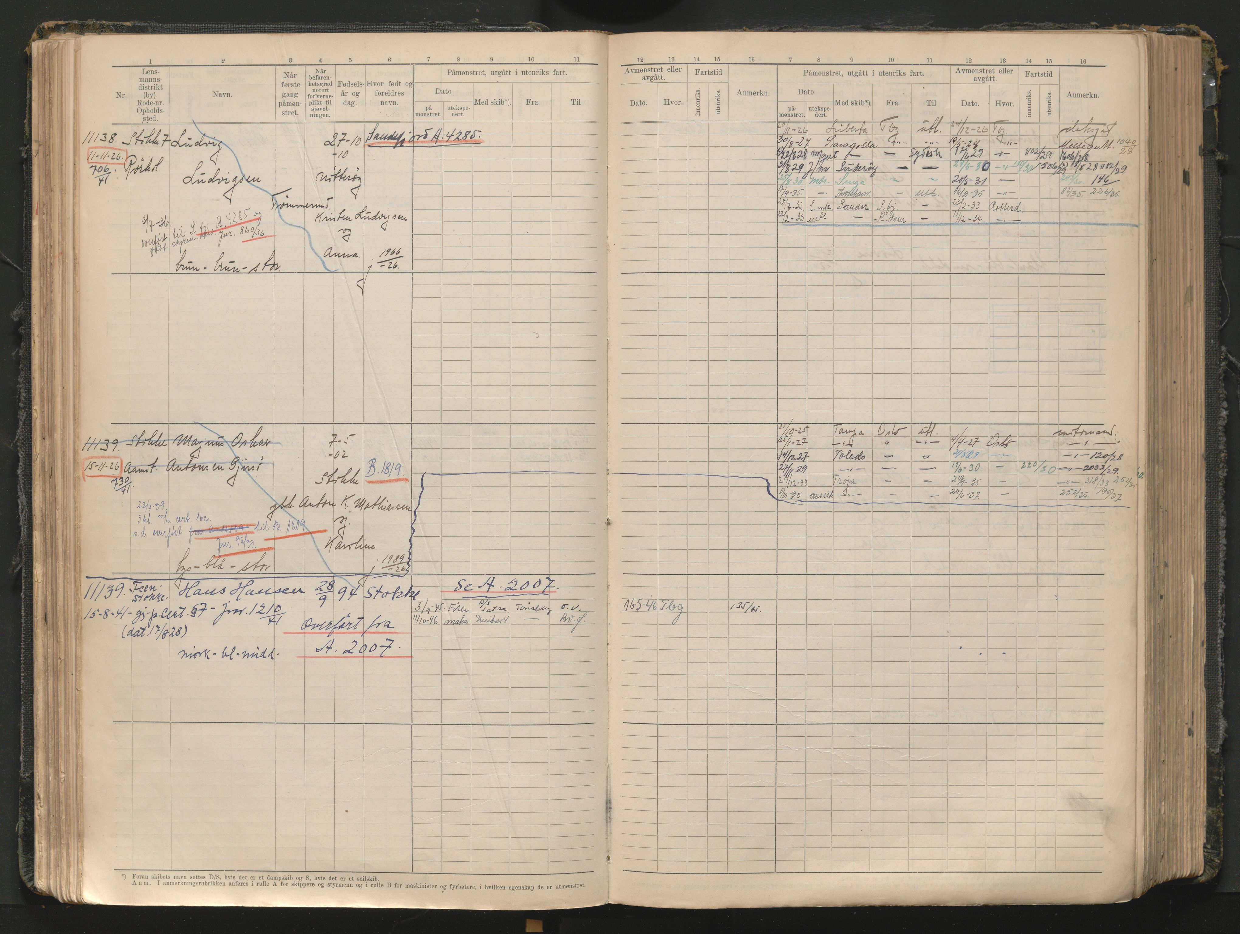 Tønsberg innrulleringskontor, AV/SAKO-A-786/F/Fc/Fcb/L0012: Hovedrulle Patent nr. 10828-12216, 1925-1948