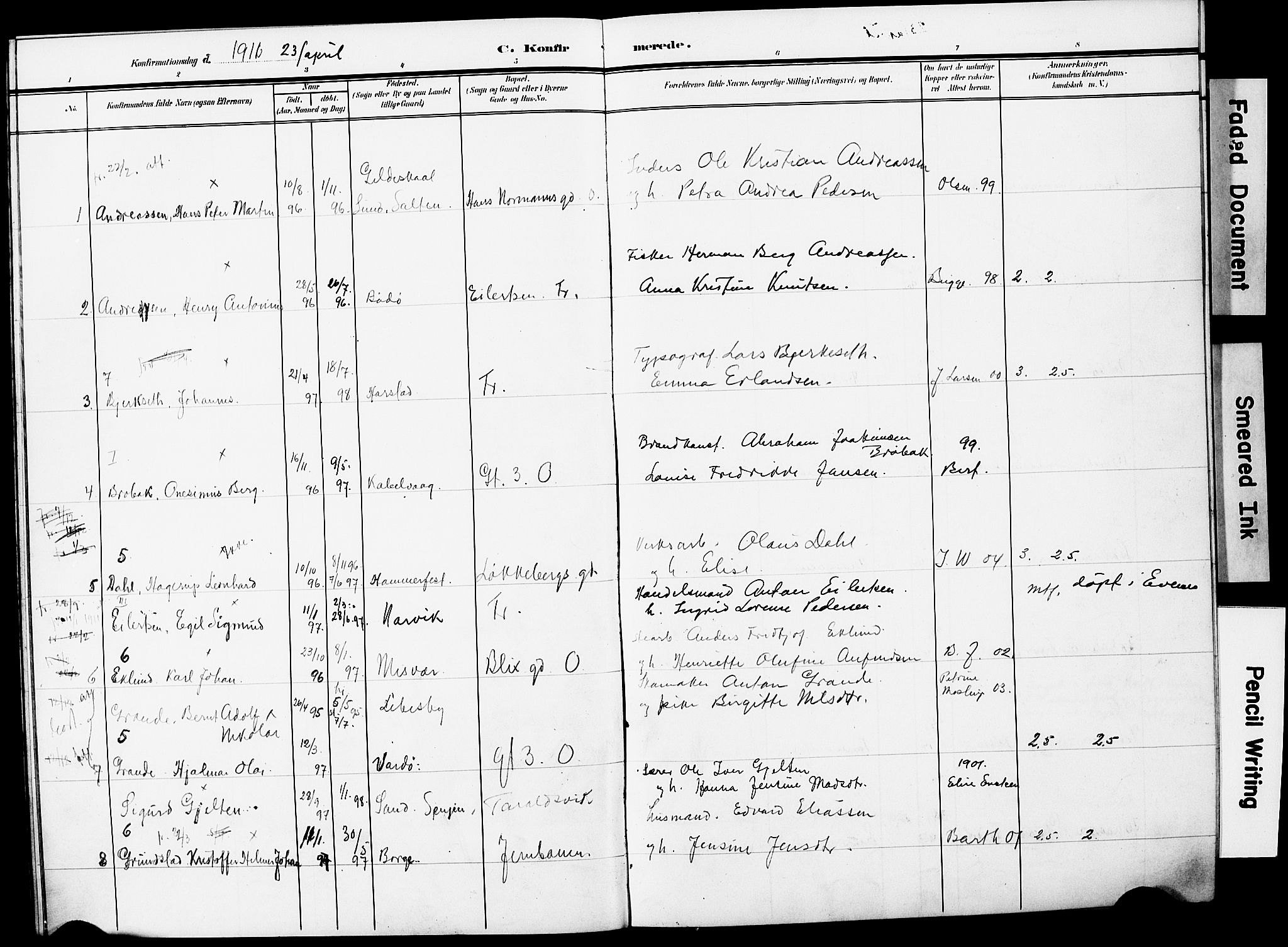 Ministerialprotokoller, klokkerbøker og fødselsregistre - Nordland, AV/SAT-A-1459/871/L0987: Parish register (official) no. 871A03, 1909-1914