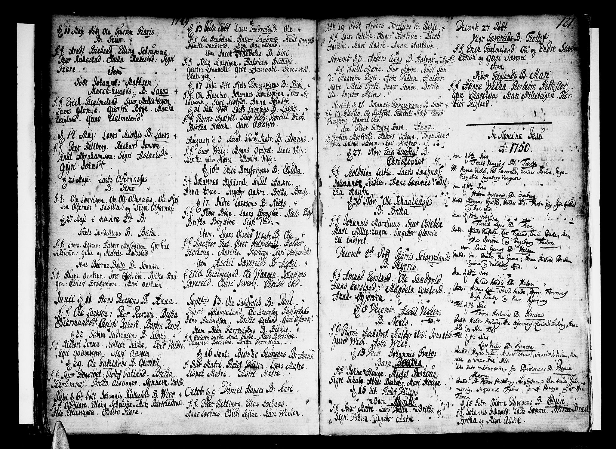 Skånevik sokneprestembete, AV/SAB-A-77801/H/Haa: Parish register (official) no. A 1, 1745-1789, p. 121