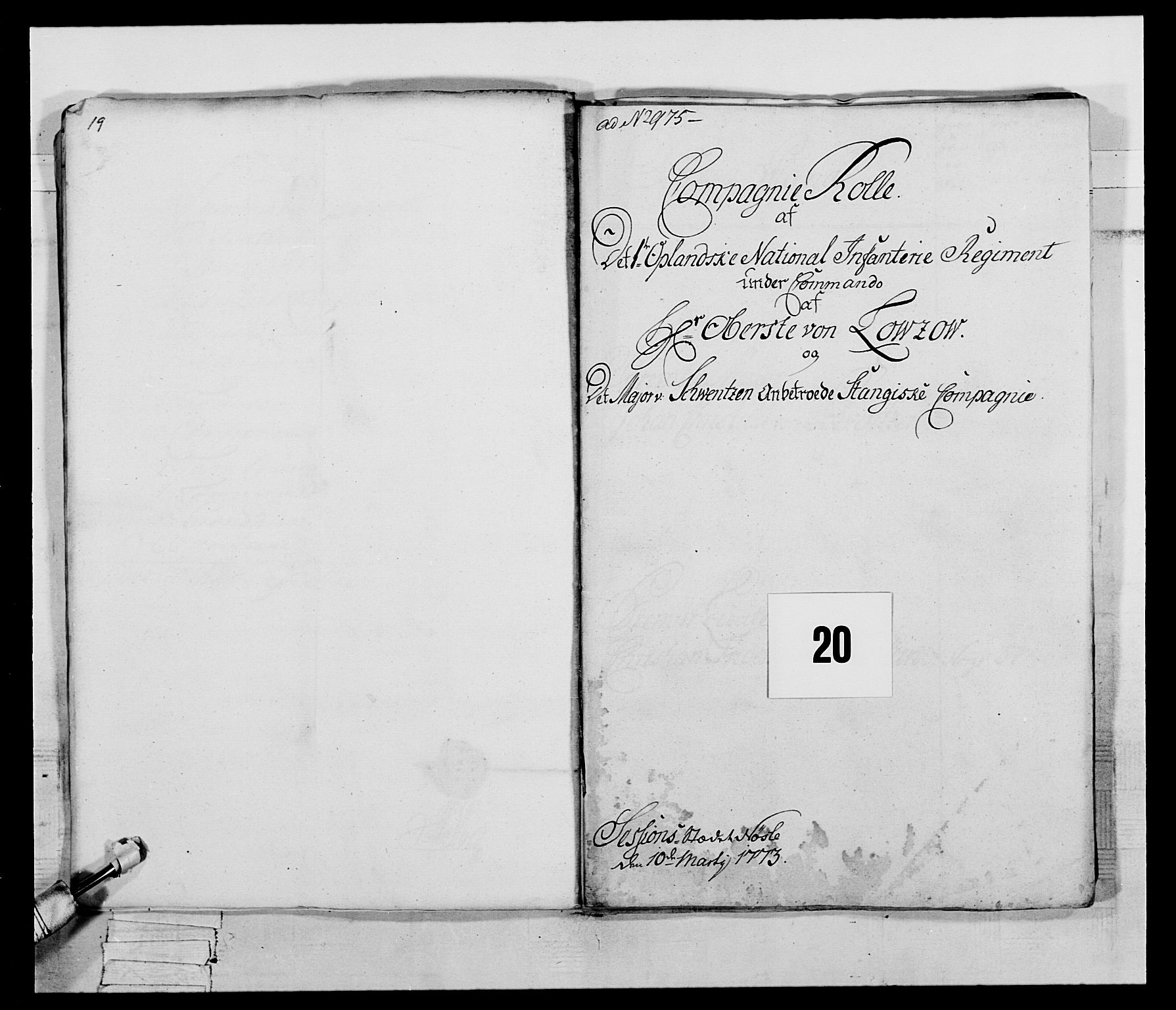 Generalitets- og kommissariatskollegiet, Det kongelige norske kommissariatskollegium, RA/EA-5420/E/Eh/L0058: 1. Opplandske nasjonale infanteriregiment, 1772-1774, p. 161