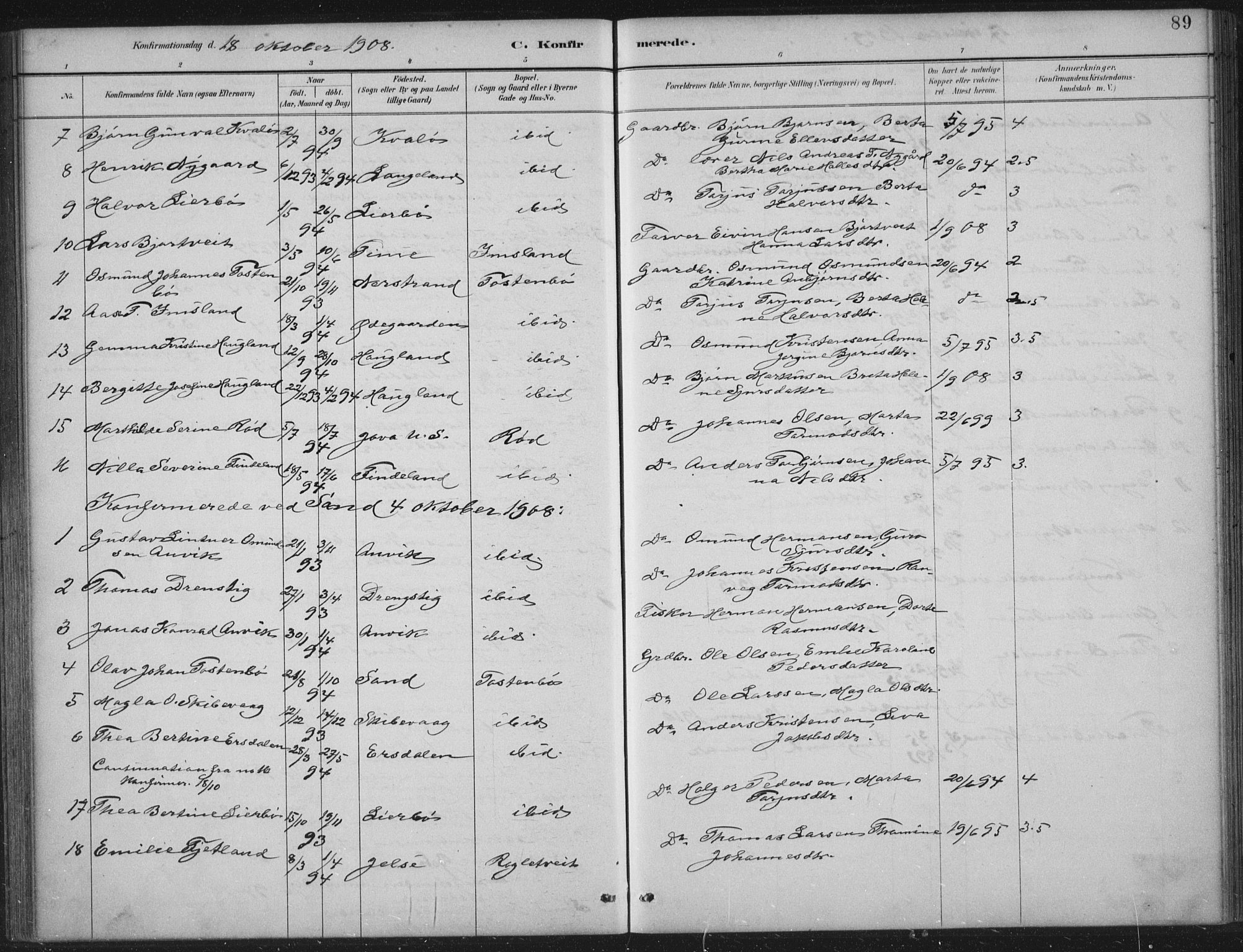 Vikedal sokneprestkontor, AV/SAST-A-101840/01/IV: Parish register (official) no. A 12, 1886-1929, p. 89