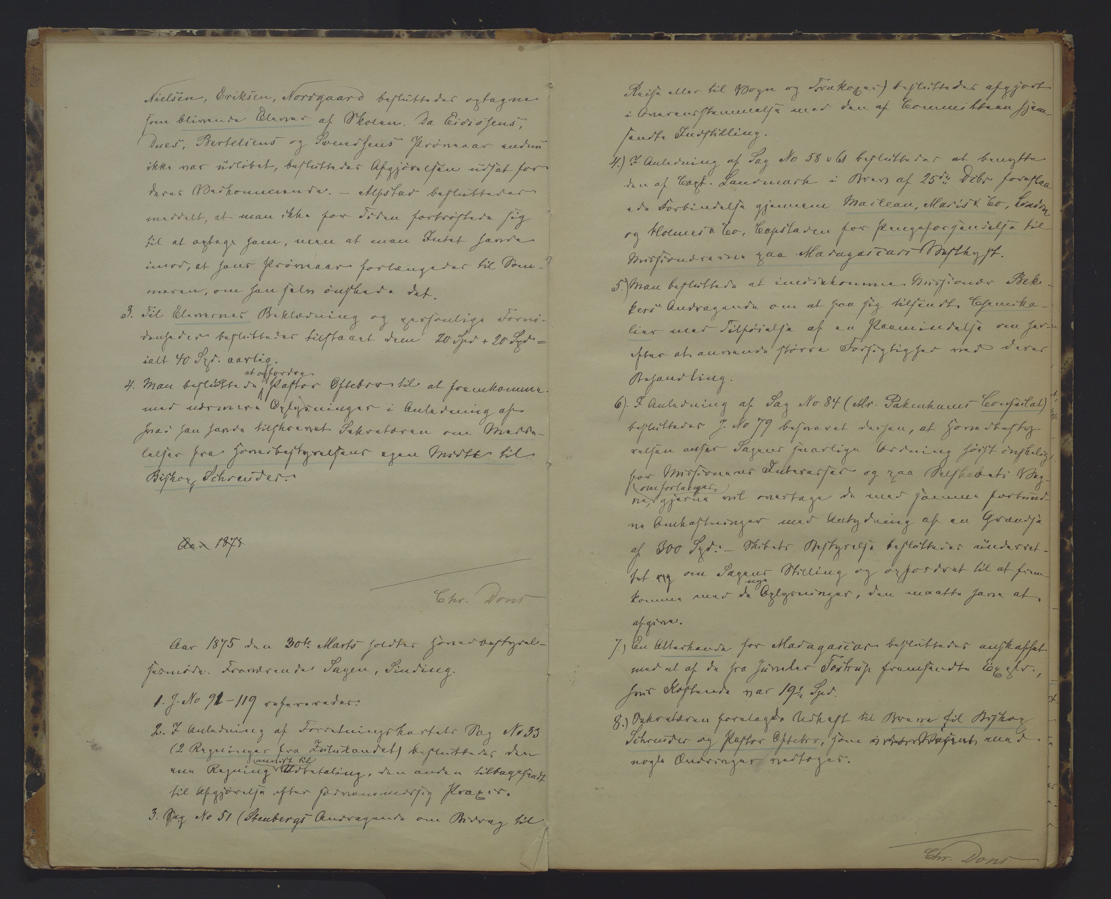 Det Norske Misjonsselskap - hovedadministrasjonen, VID/MA-A-1045/D/Da/Daa/L0009: Styreprotokoll nr. IV, 25. januar 1875 - 9. februar 1881, 1875-1881