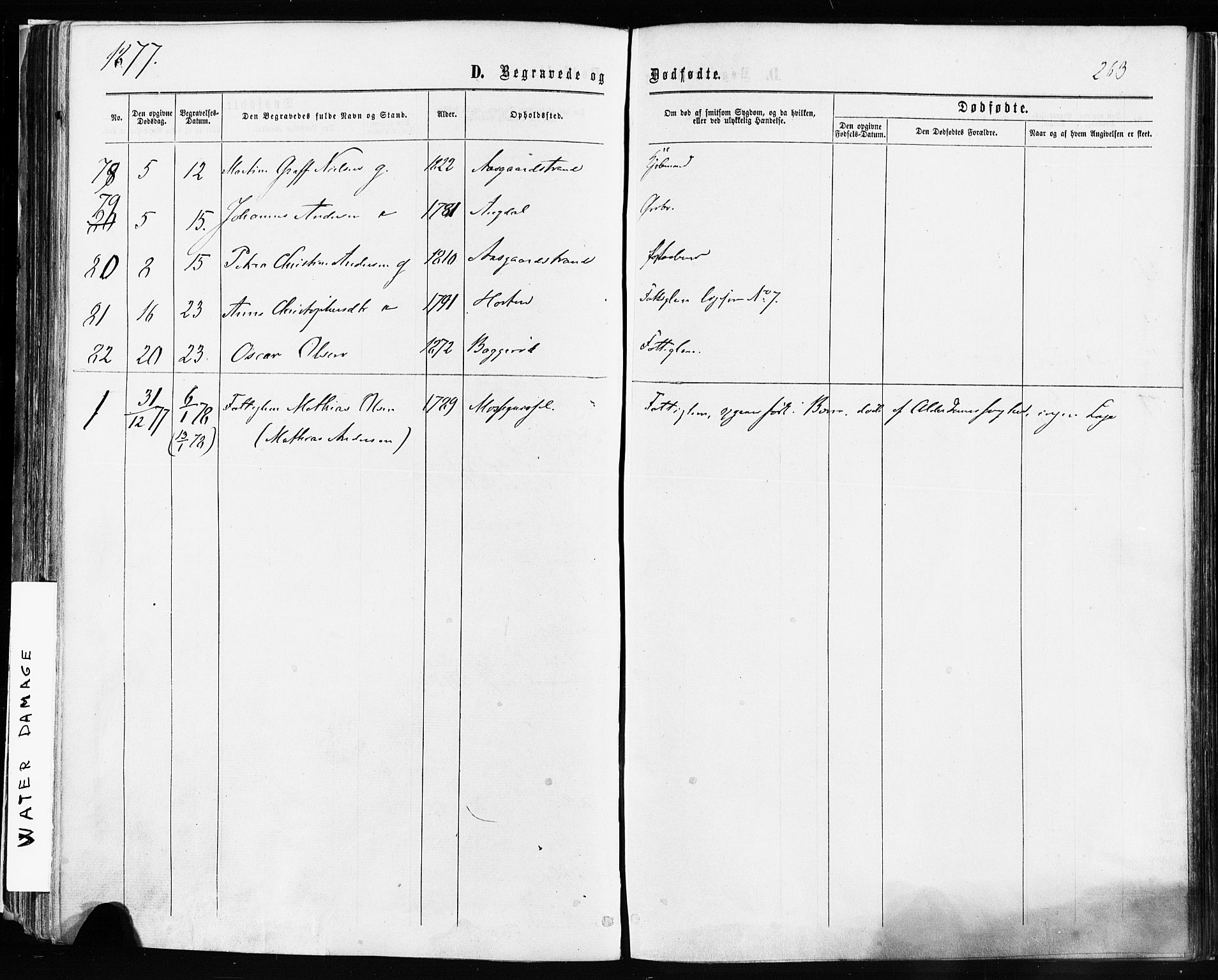 Borre kirkebøker, SAKO/A-338/F/Fa/L0008: Parish register (official) no. I 8, 1868-1877, p. 263